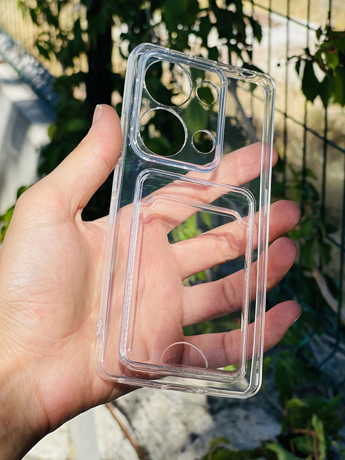 Xiaomi Redmi Note 13 Pro 4G Kılıf Kartlıklı Lüx Şeffaf Silikon Kapak