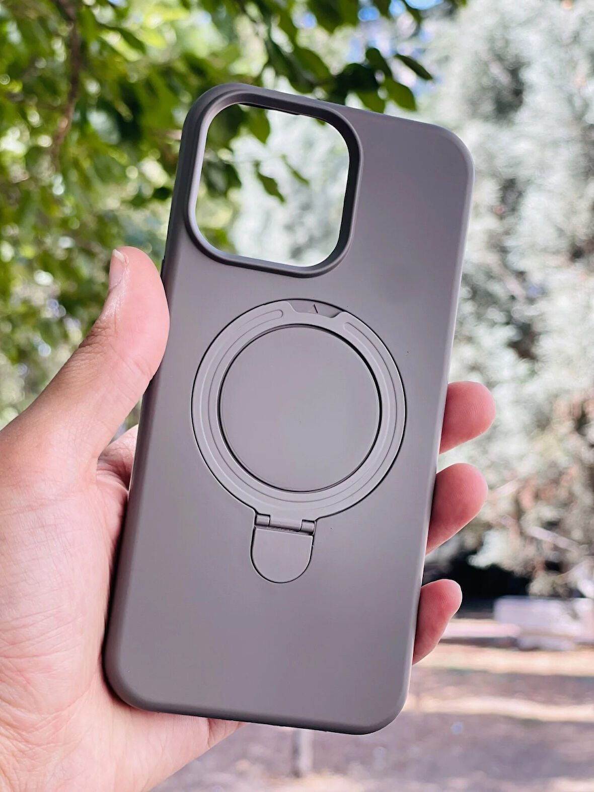 Apple iPhone 15 Plus Kılıf Regal Mgsafe İçi Kadife Soft Standlı Silikon Kapak