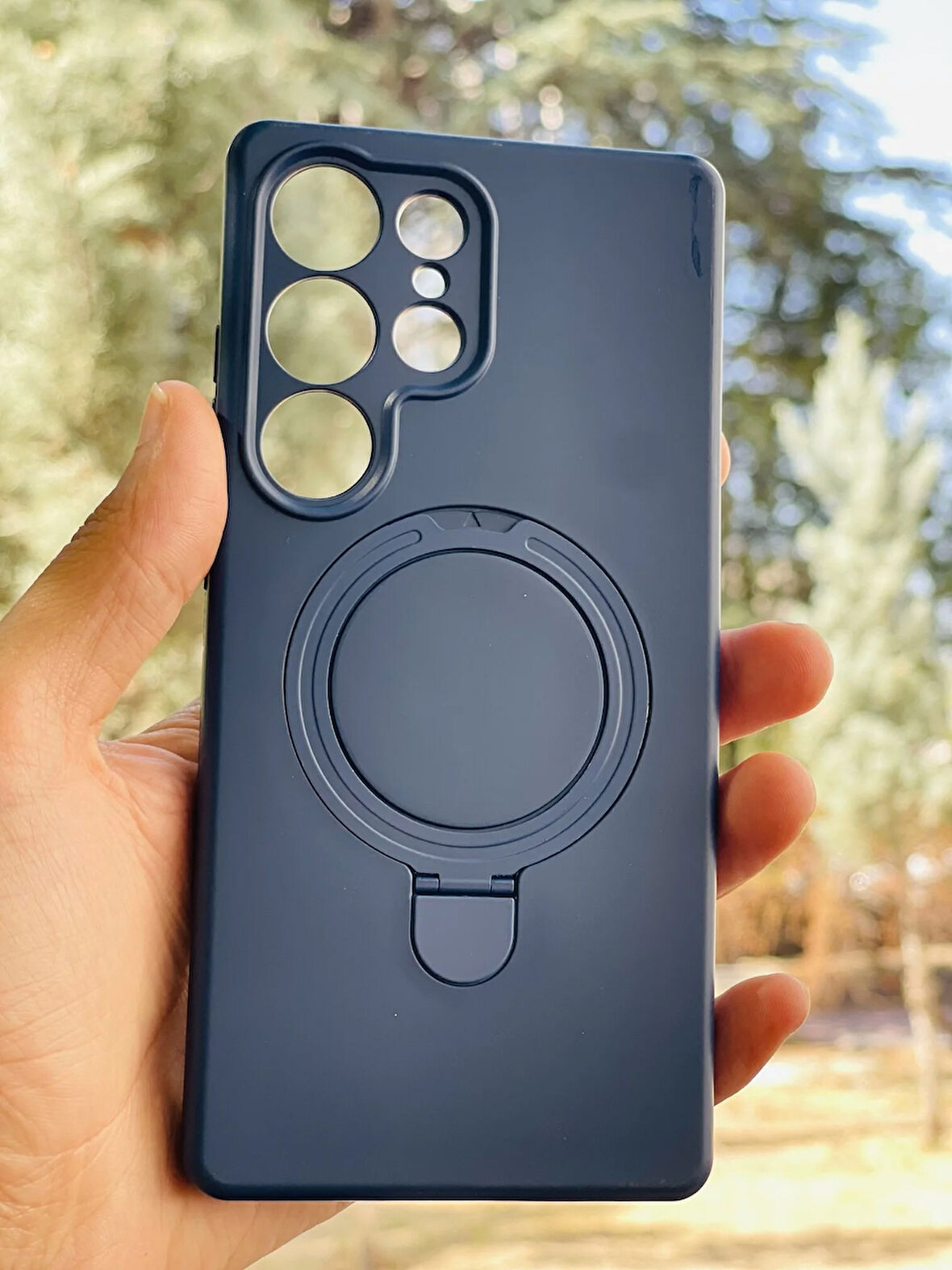 Samsung Galaxy S23 Ultra Kılıf Regal Mgsafe İçi Kadife Soft Standlı Silikon Kapak