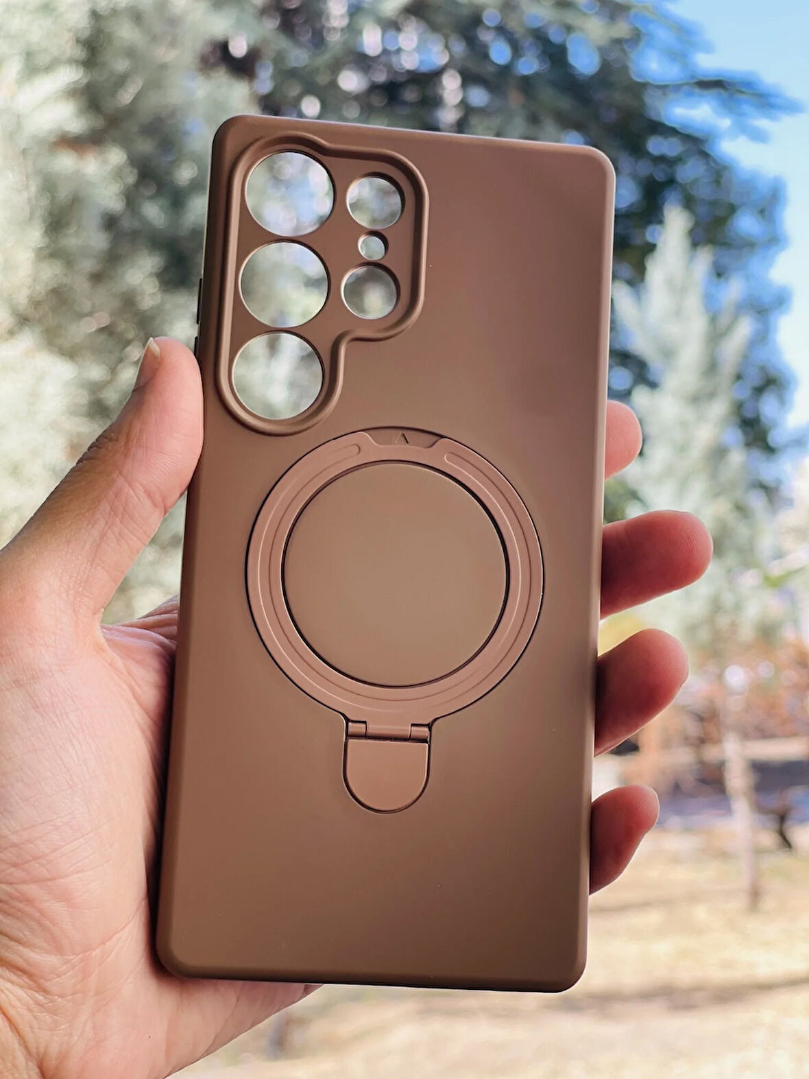 Samsung Galaxy S25 Ultra Kılıf Regal Mgsafe İçi Kadife Soft Standlı Silikon Kapak