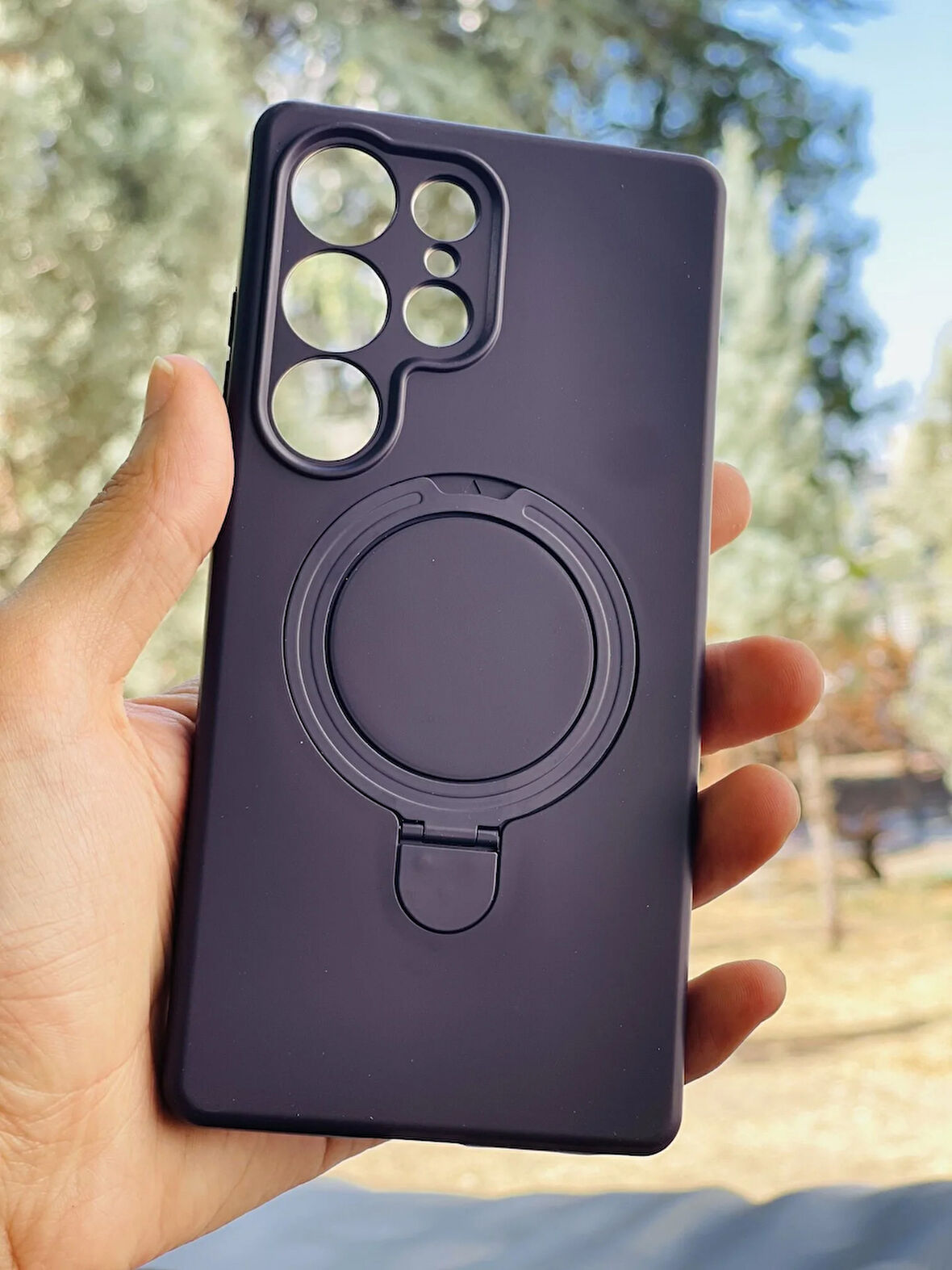 Samsung Galaxy S25 Ultra Kılıf Regal Mgsafe İçi Kadife Soft Standlı Silikon Kapak