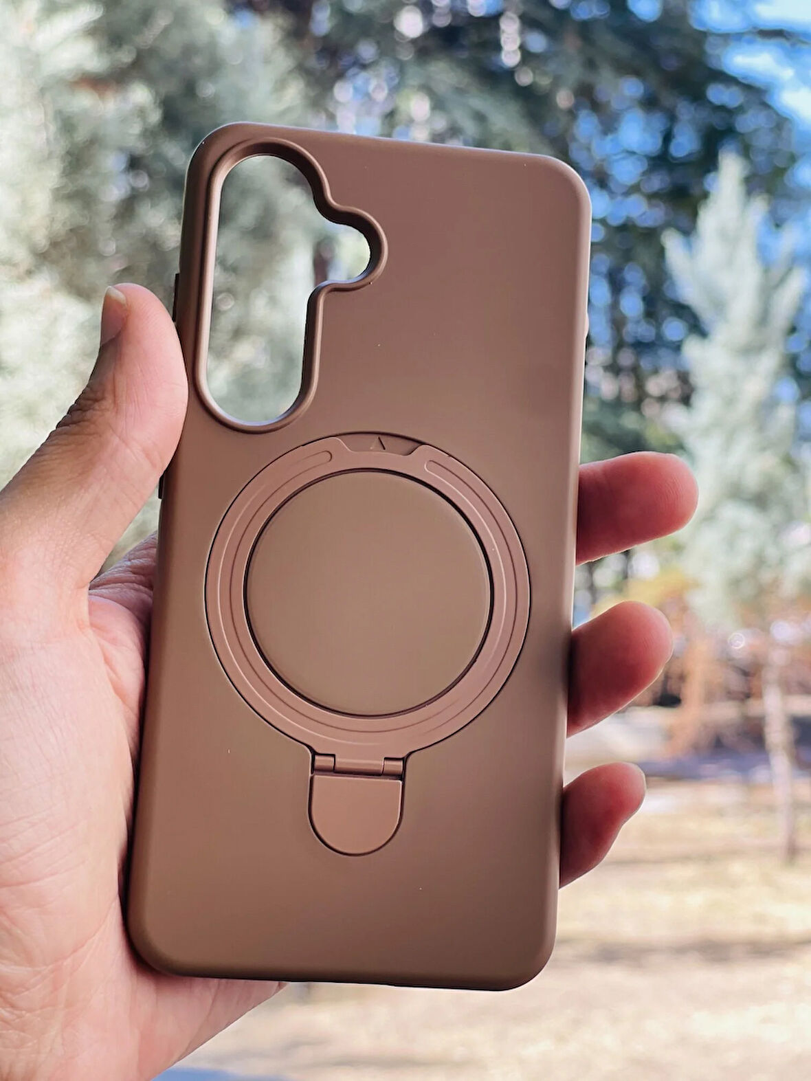 Samsung Galaxy S25 Kılıf Regal Mgsafe İçi Kadife Soft Standlı Silikon Kapak