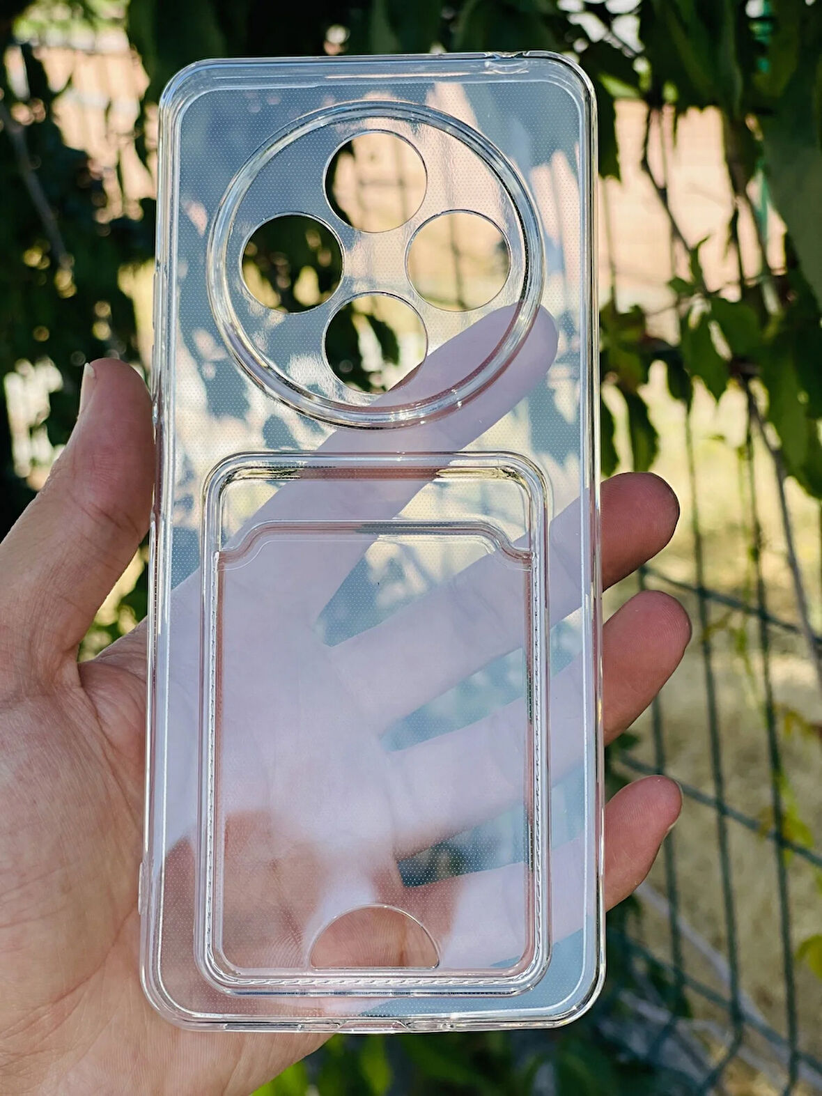 Xiaomi Redmi 14C Kılıf Kartlıklı Lüx Şeffaf Silikon Kapak