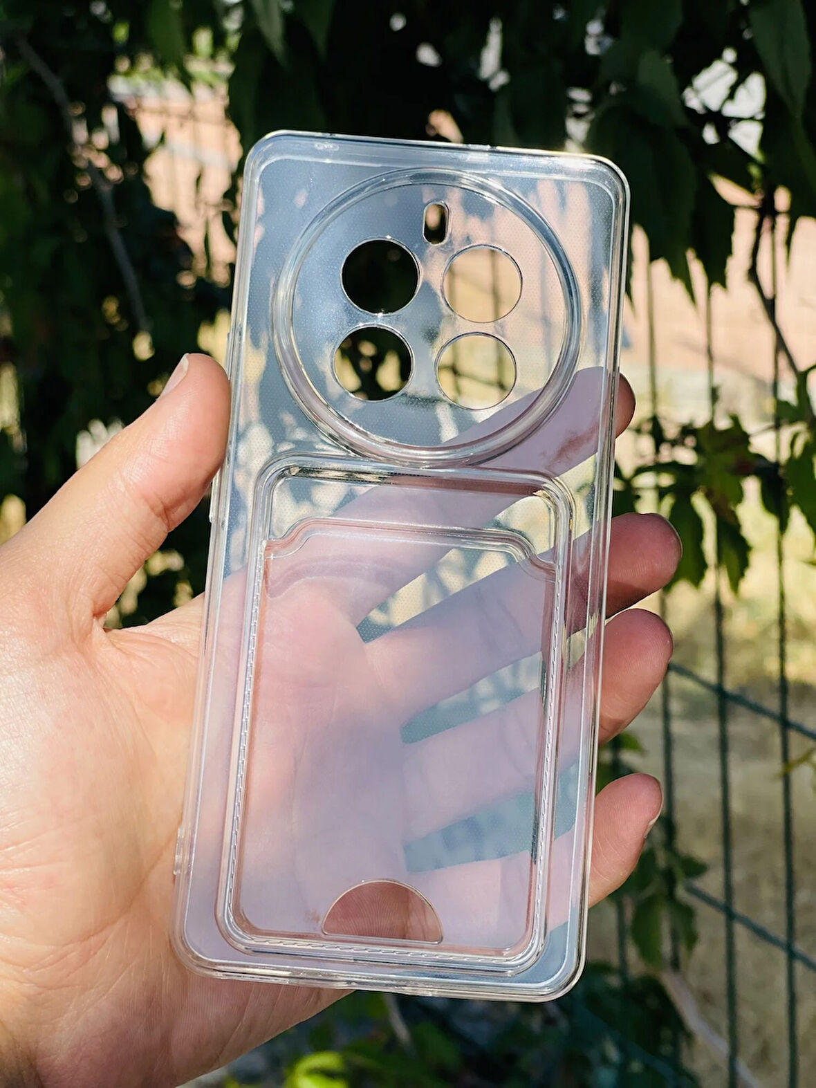 Realme 12 Pro Plus Kılıf Kartlıklı Lüx Şeffaf Silikon Kapak