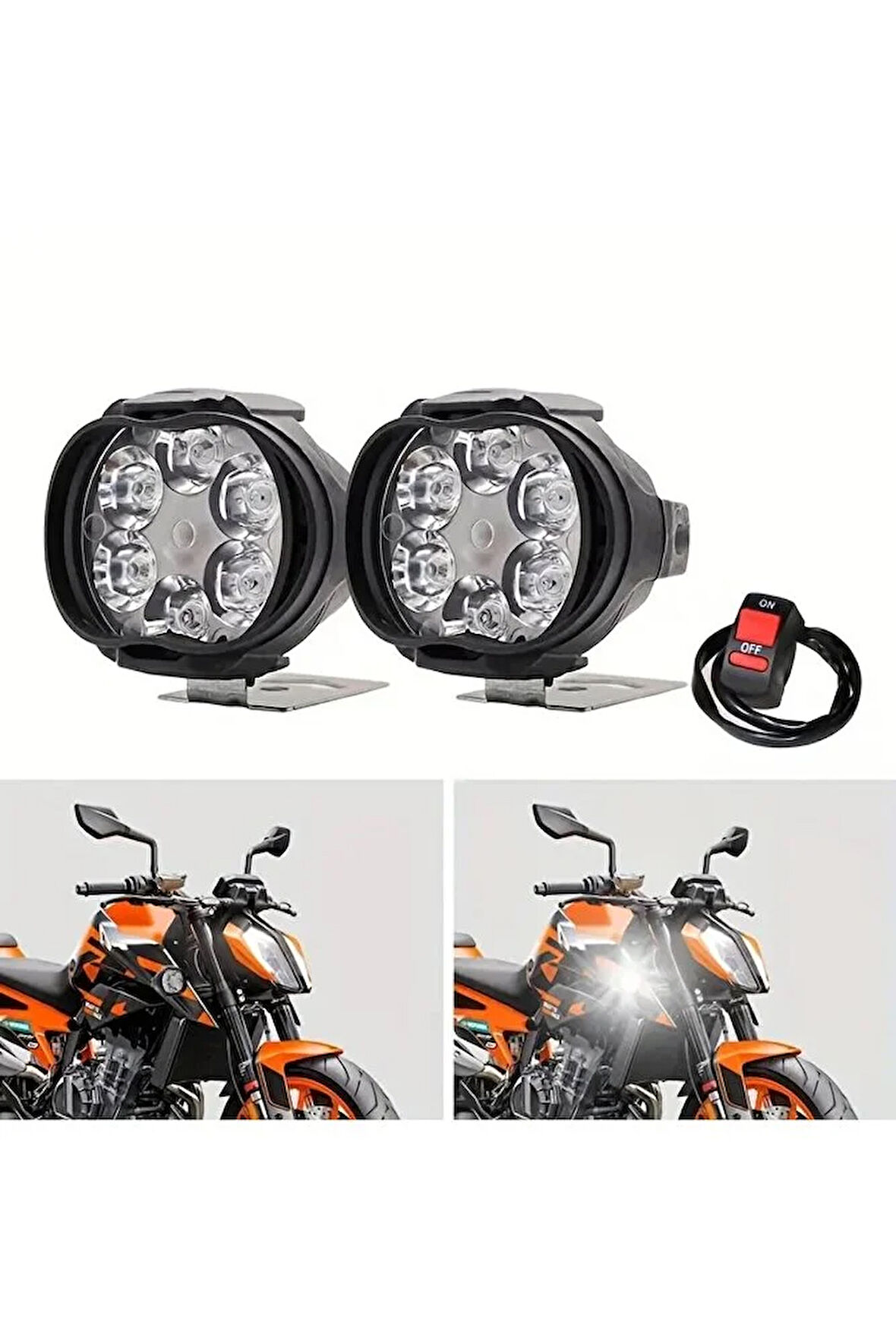 Motosiklet 6 Ledli Drl Sis Farı Seti