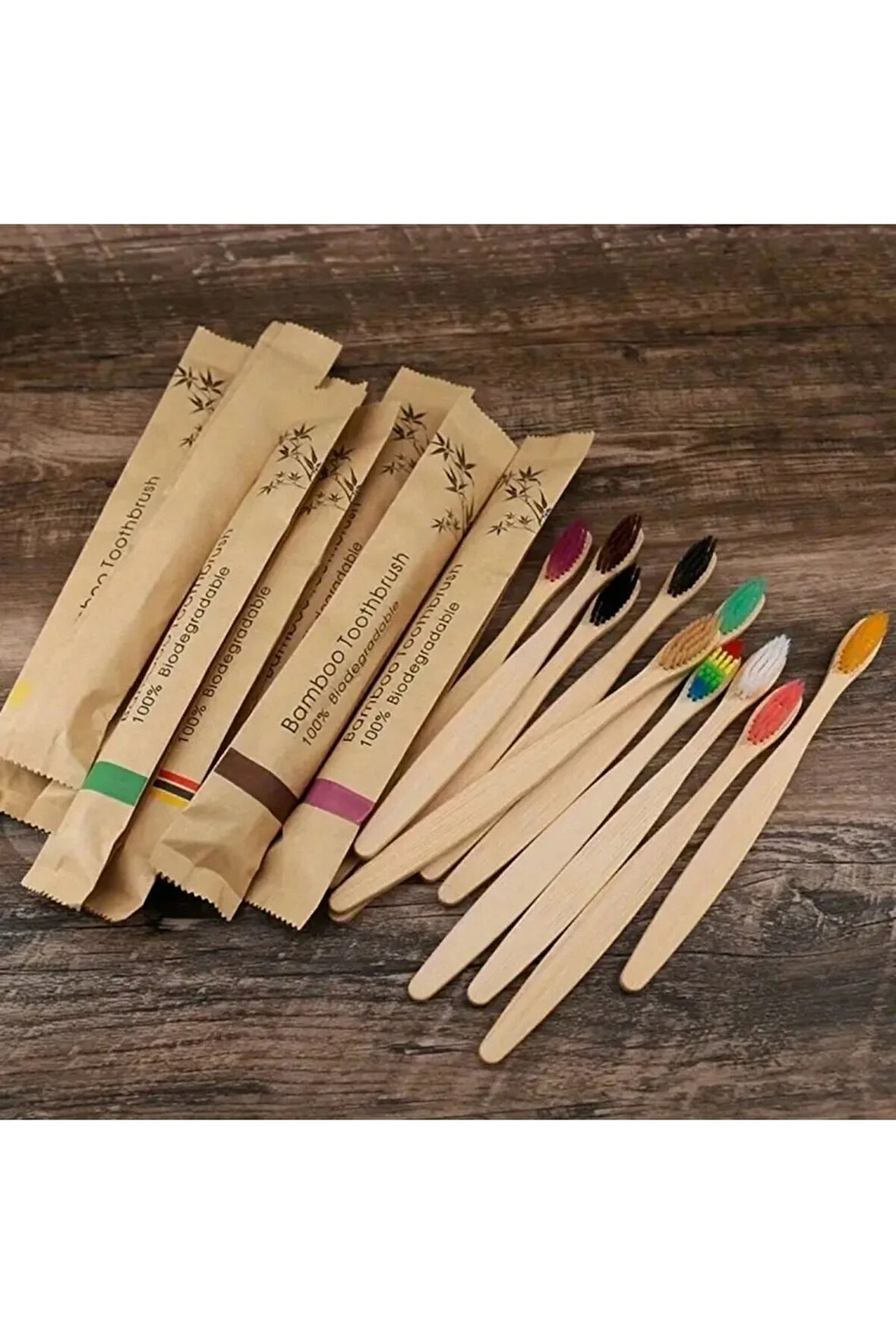 Bambu Diş Fırçası, Yumuşak Kıl, Karışık Renkler 1 Adet