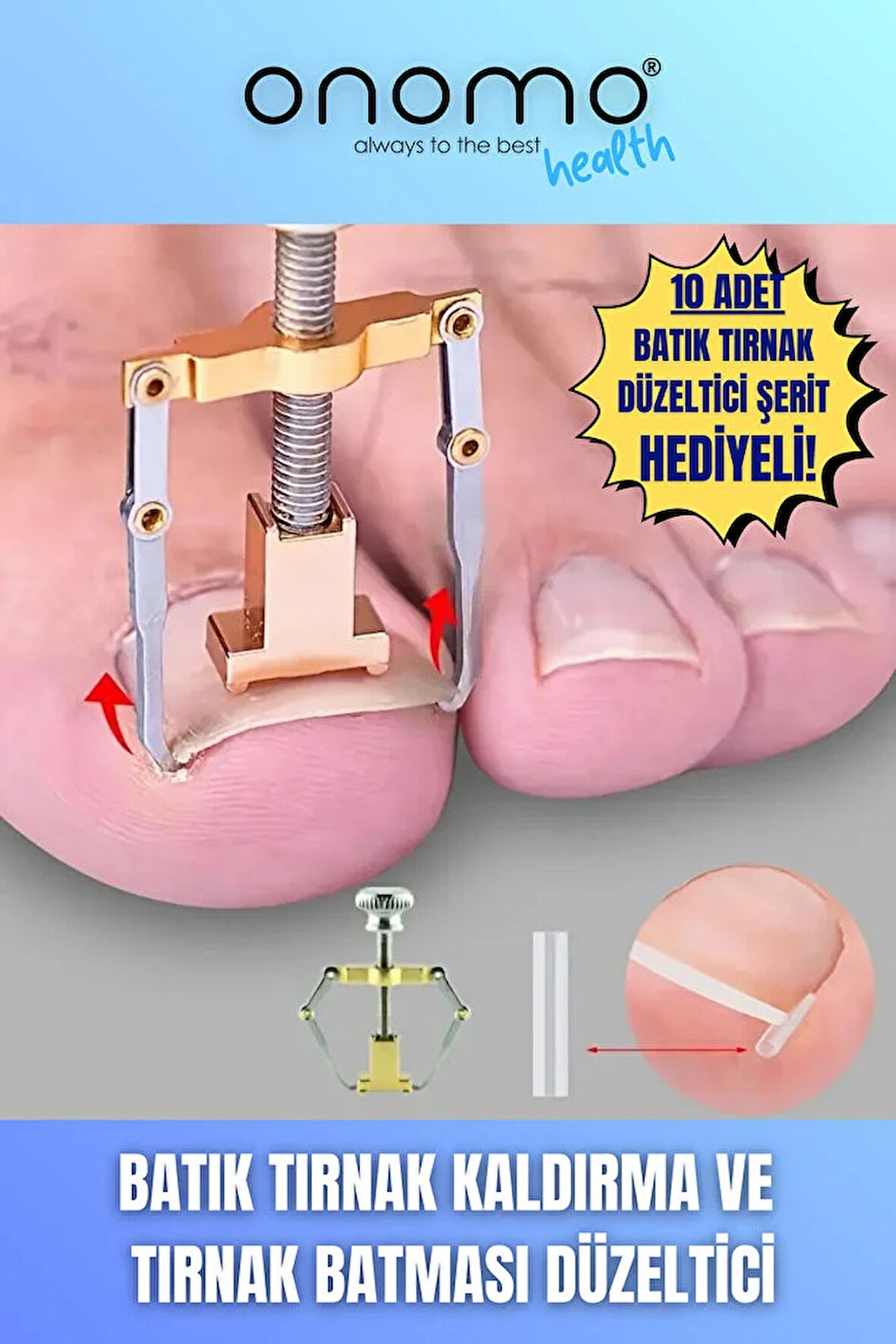 Health Batık Tırnak Düzeltici Batık Tırnak Çıkartıcı Aparat ve Batma Engelleyici Çubuk