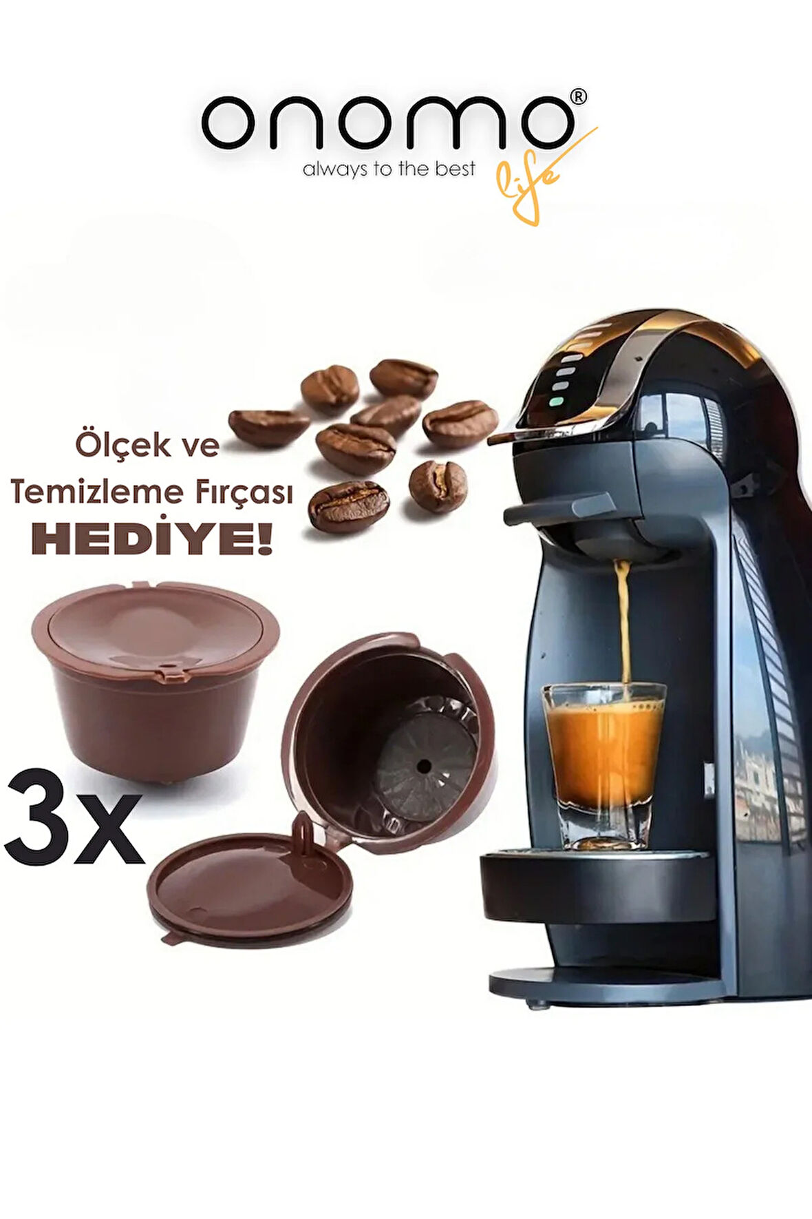 Dolce Gusto Uyumlu Kahve Kapsülü 3 Adet Yeniden Kullanılabilir