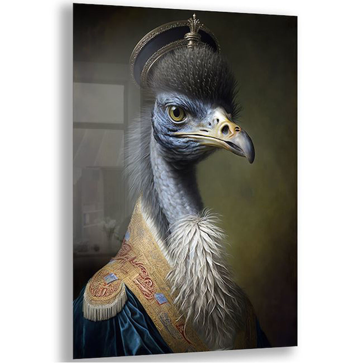 Hayvan Cam Tablo - Aristokrat Sevimli Dostlar - Dikey Motif 13-007