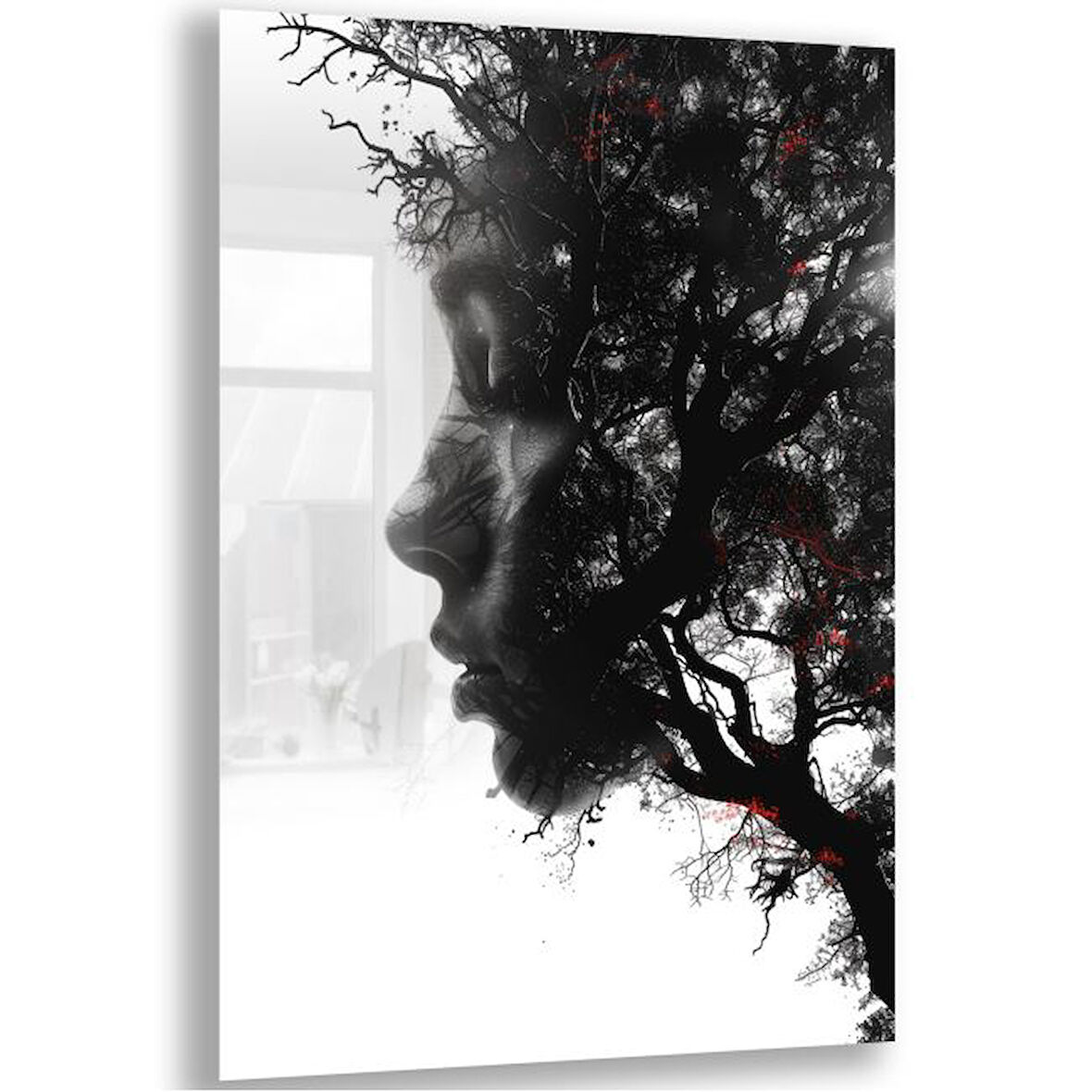 Fantastik ve Korku Cam Tablo - Karışık - Dikey Motif 01-008