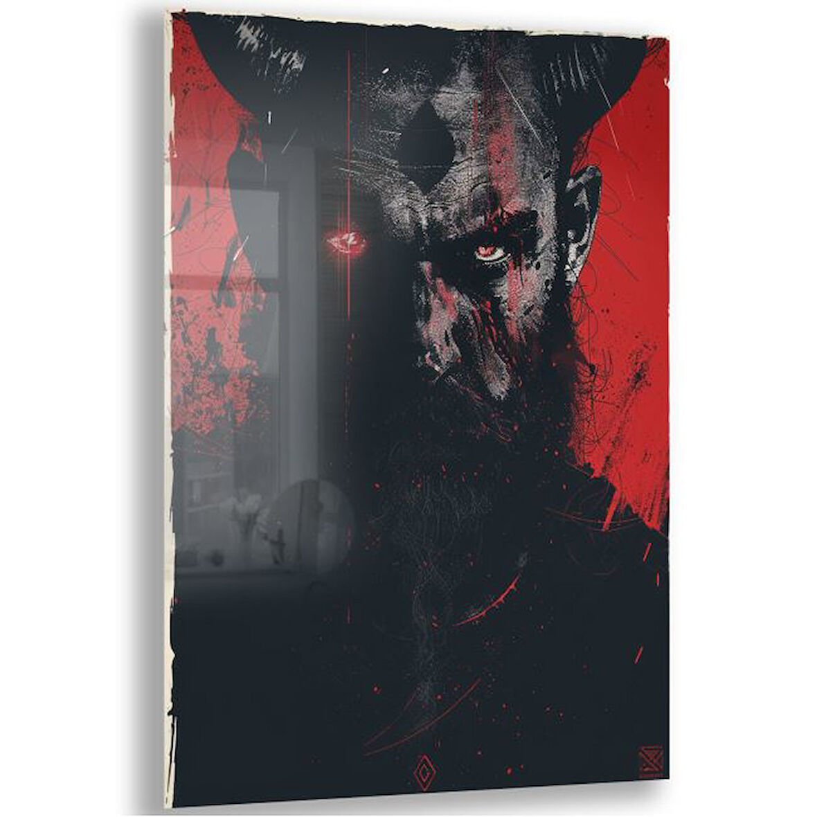 Fantastik ve Korku Cam Tablo - Karışık - Dikey Motif 01-067