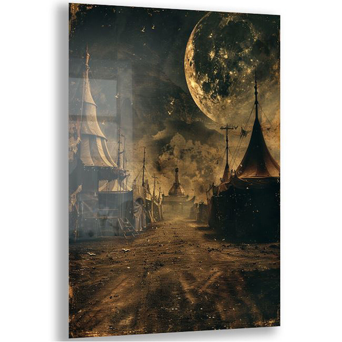 Fantastik ve Korku Cam Tablo - Karışık - Dikey Motif 01-073