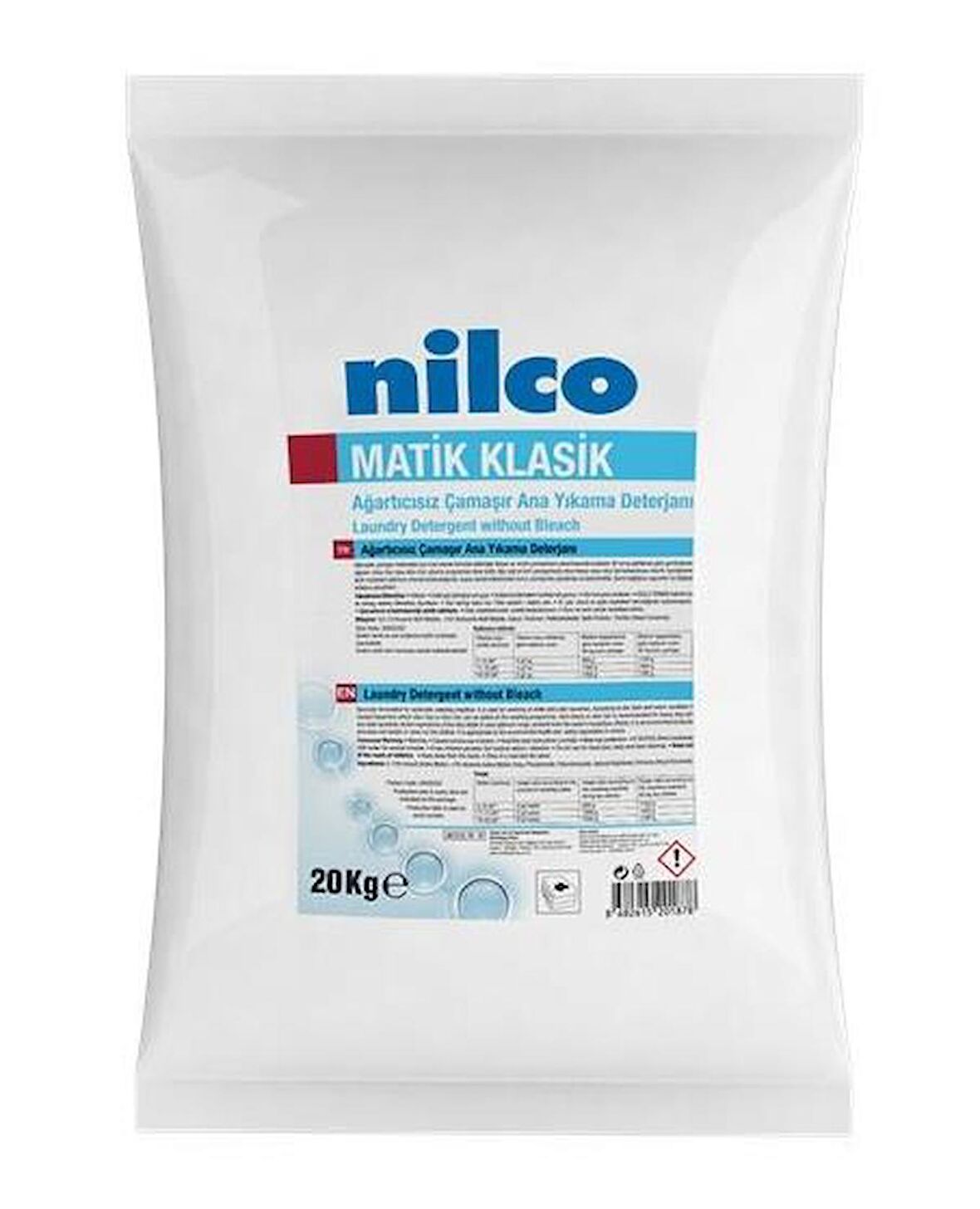 Nilco MATIK KLASIK 20KG AĞARTICISIZ ANA YIKAMA TOZ DETERJAN