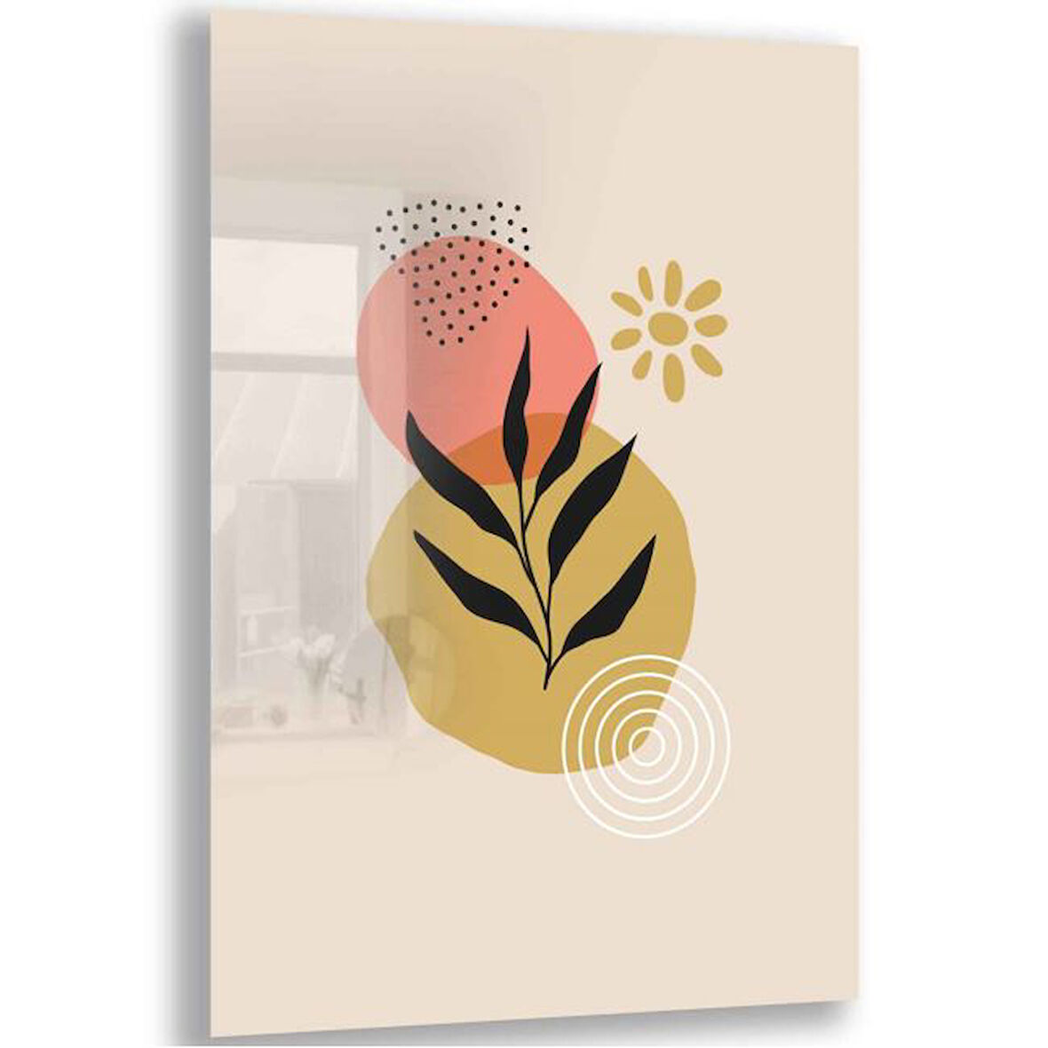 Klasik Bohem Cam Tablo - Dikey Motif 02-436