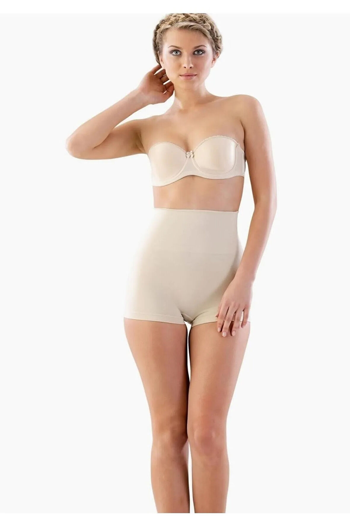 Kadın Bej Toparlayıcı Double Boxer Korse Yeni Sezon