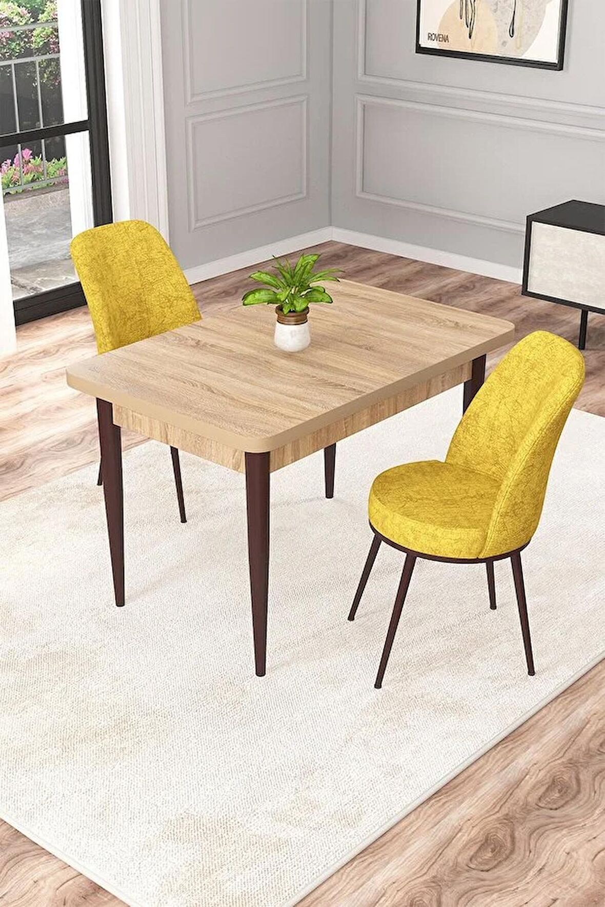 Rovena Raum Meşe 70x110 Sabit Suntalam Yemek Odası Takımı 2 Adet Sandalye