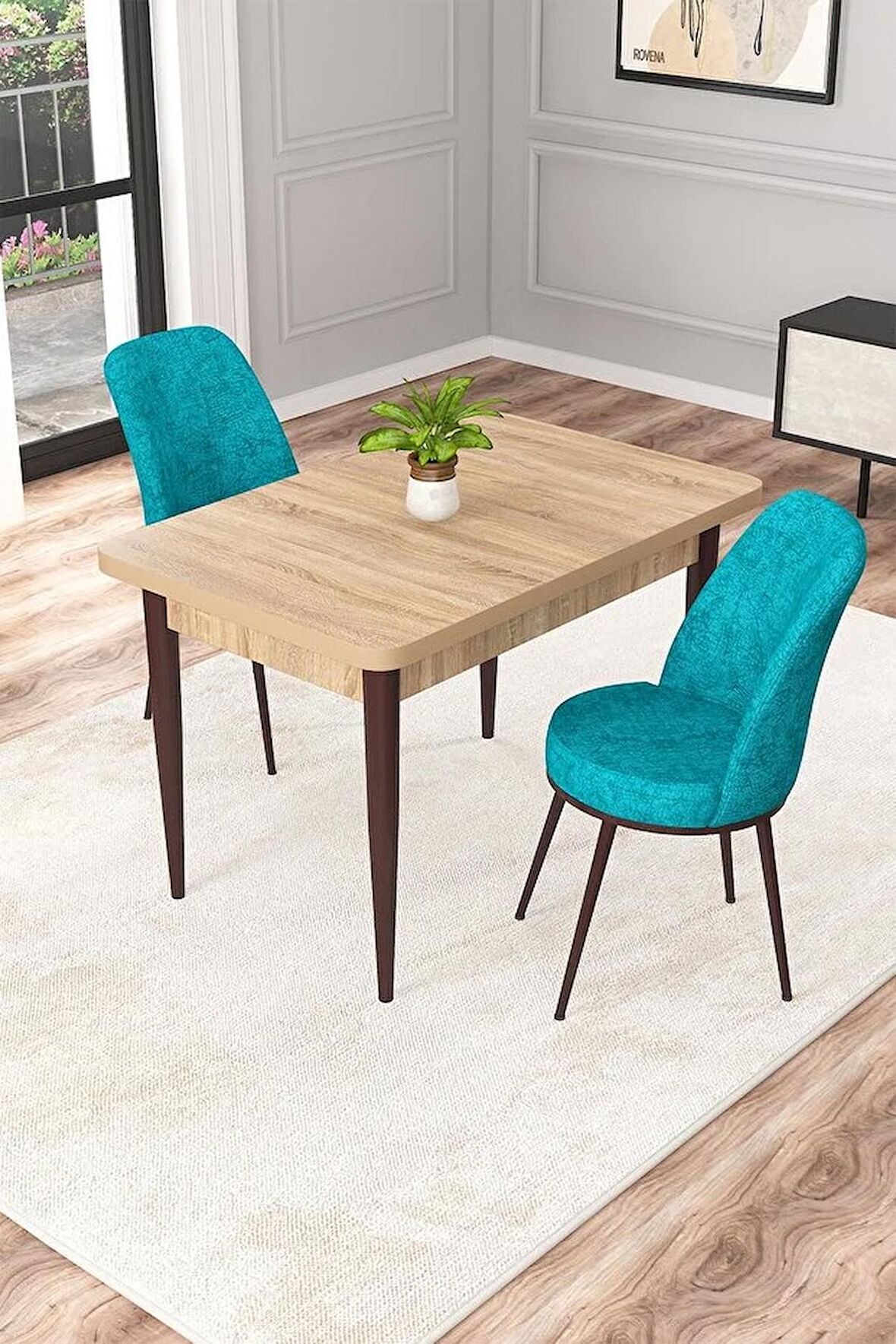 Rovena Raum Meşe 70x110 Sabit Suntalam Yemek Odası Takımı 2 Adet Sandalye