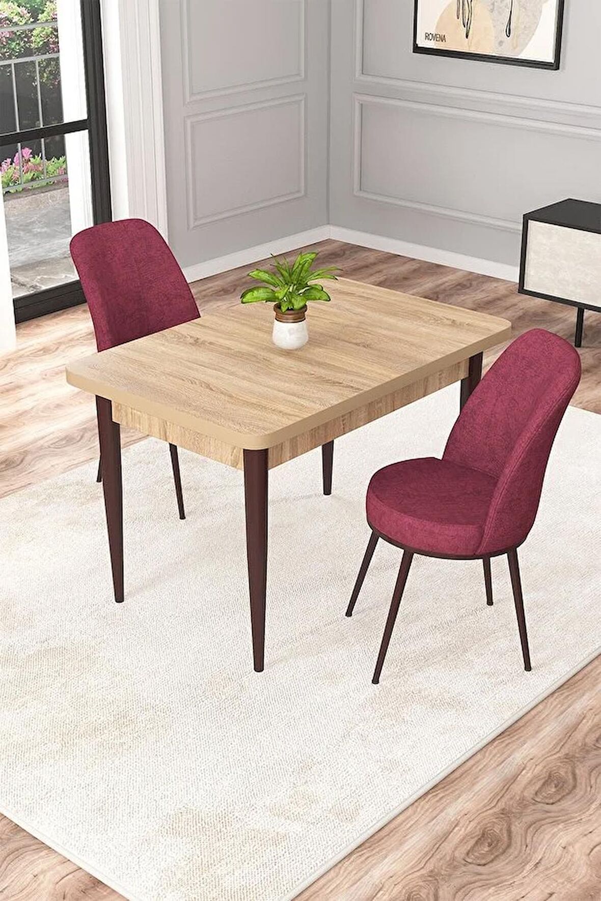 Rovena Raum Meşe 70x110 Sabit Suntalam Yemek Odası Takımı 2 Adet Sandalye