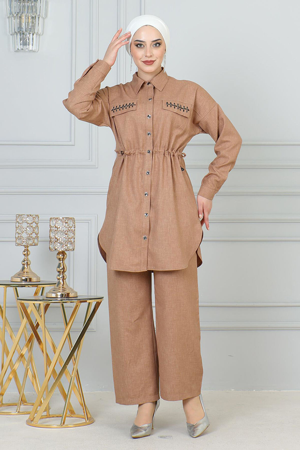 Beli Bağcıklı Takım Taba 19220