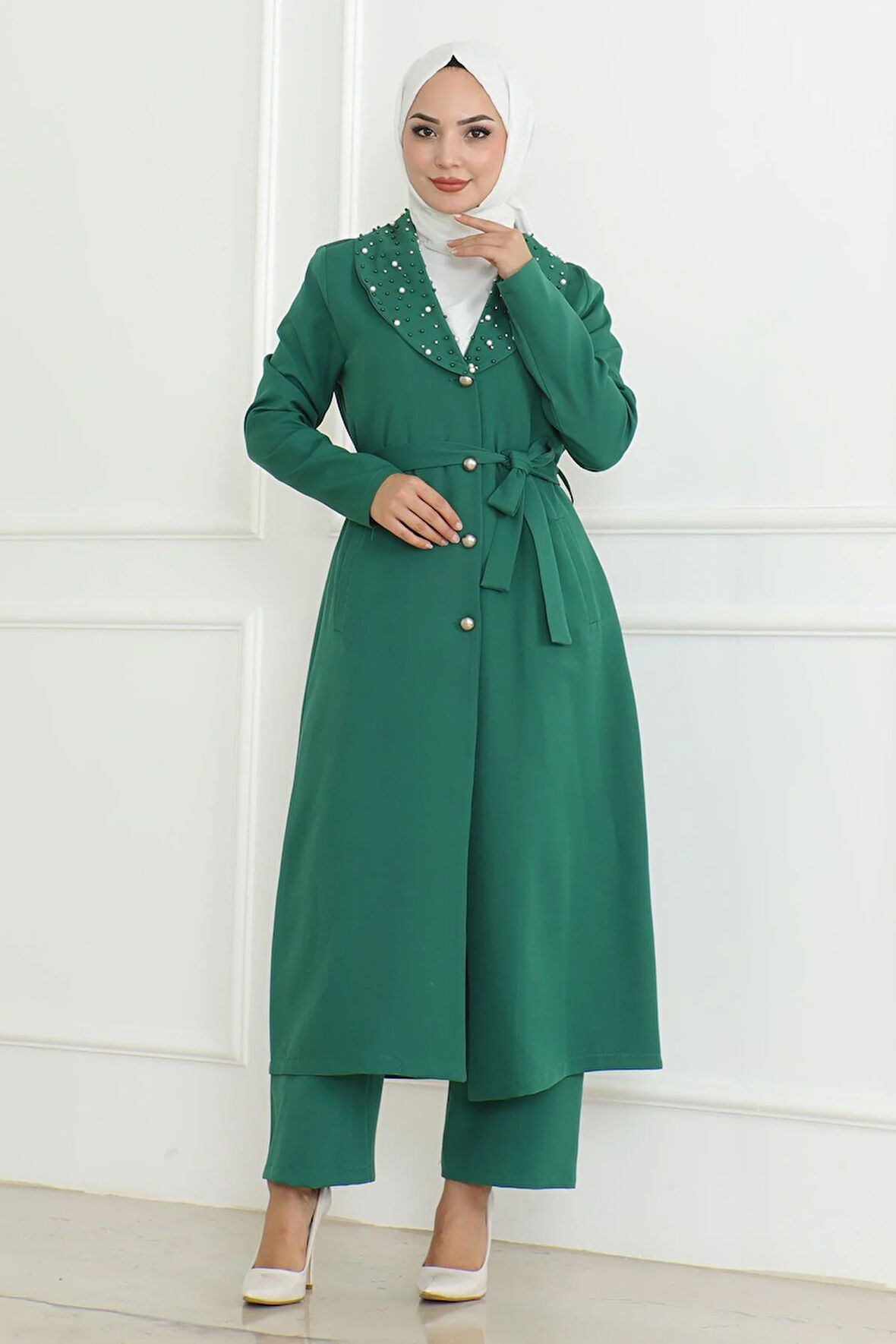 İnci Detaylı Takım Zümrüt MSW19216-4