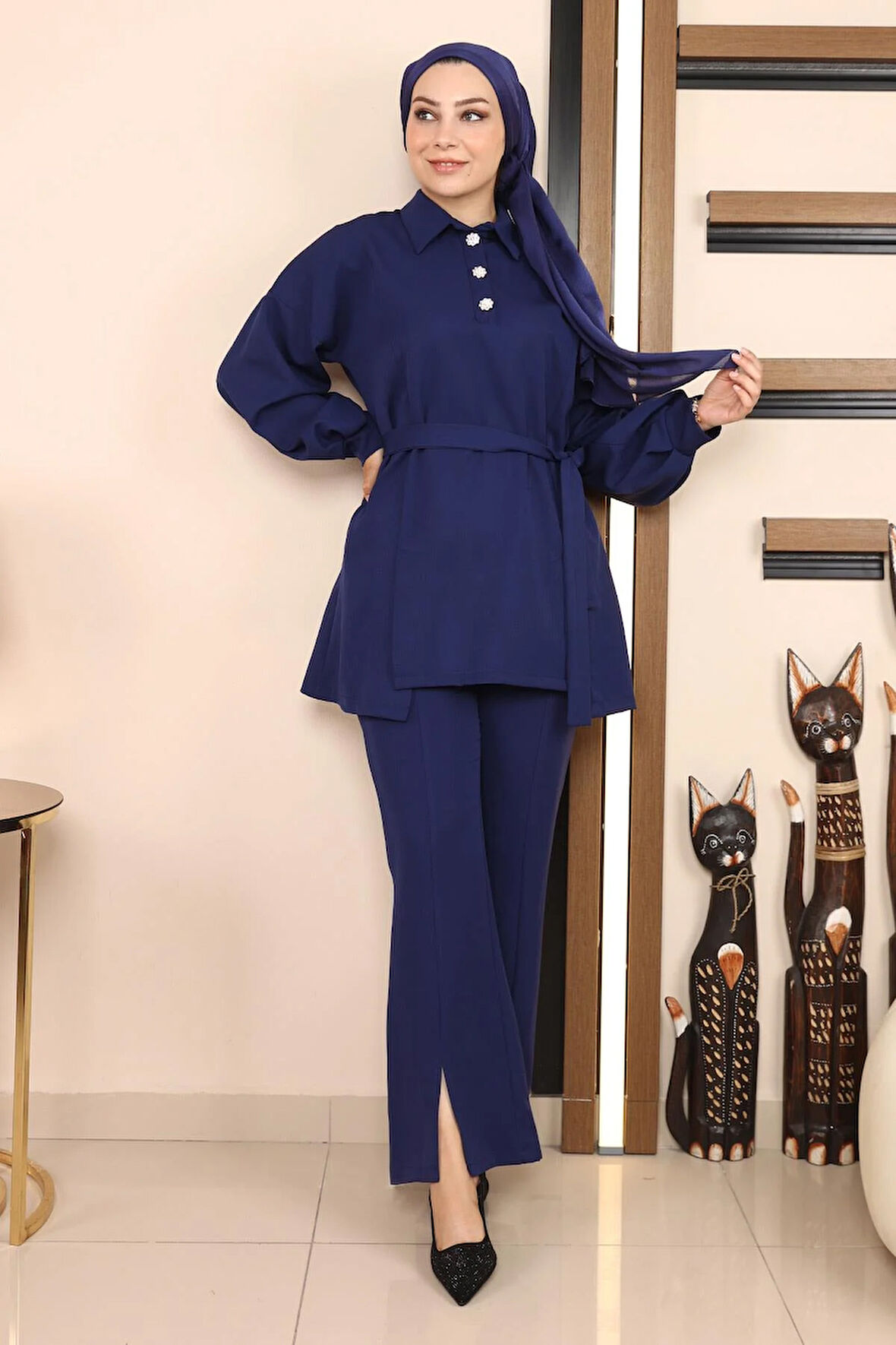 Yırtmaçlı Takım İndigo MSW19129-2