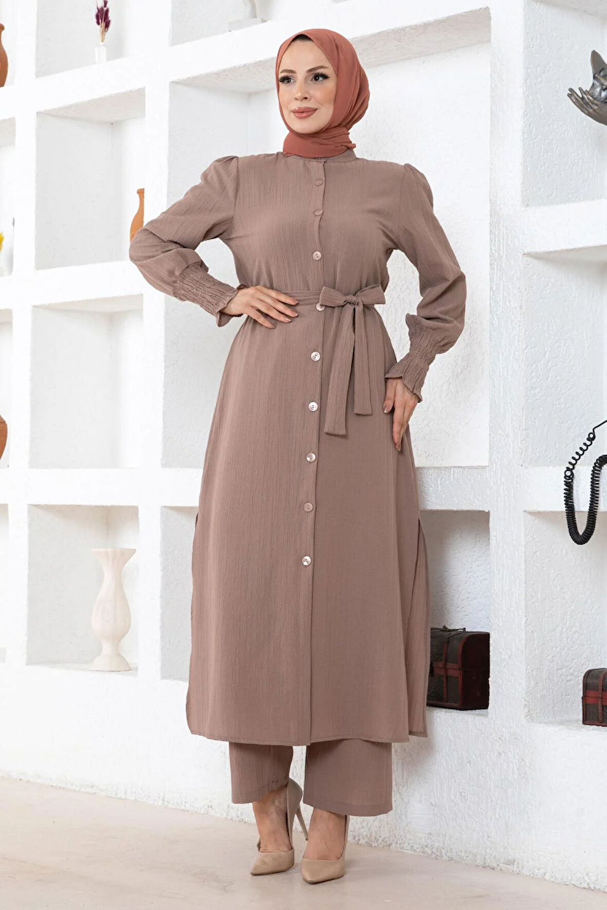 Yırtmaç Detaylı Takım Vizon MSW19233-5