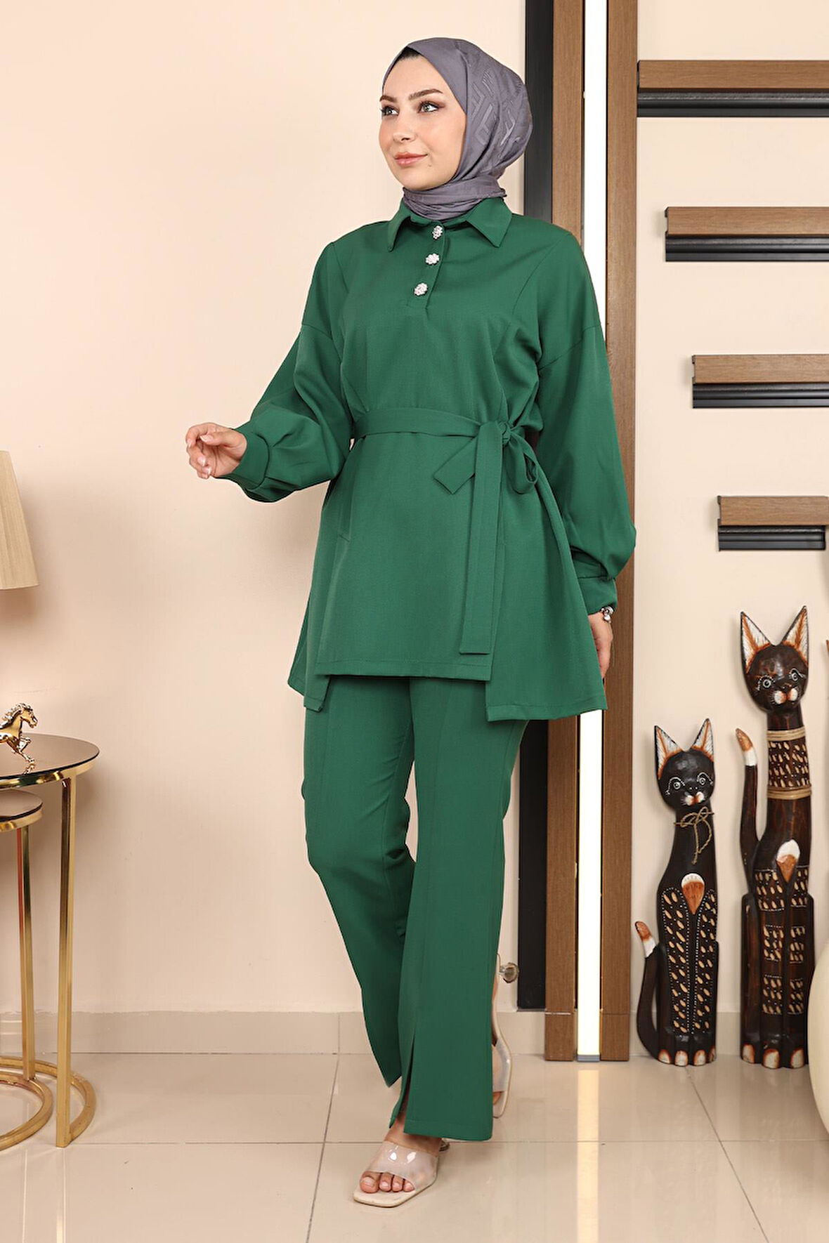 Yırtmaçlı Takım Zümrüt MSW19129-4