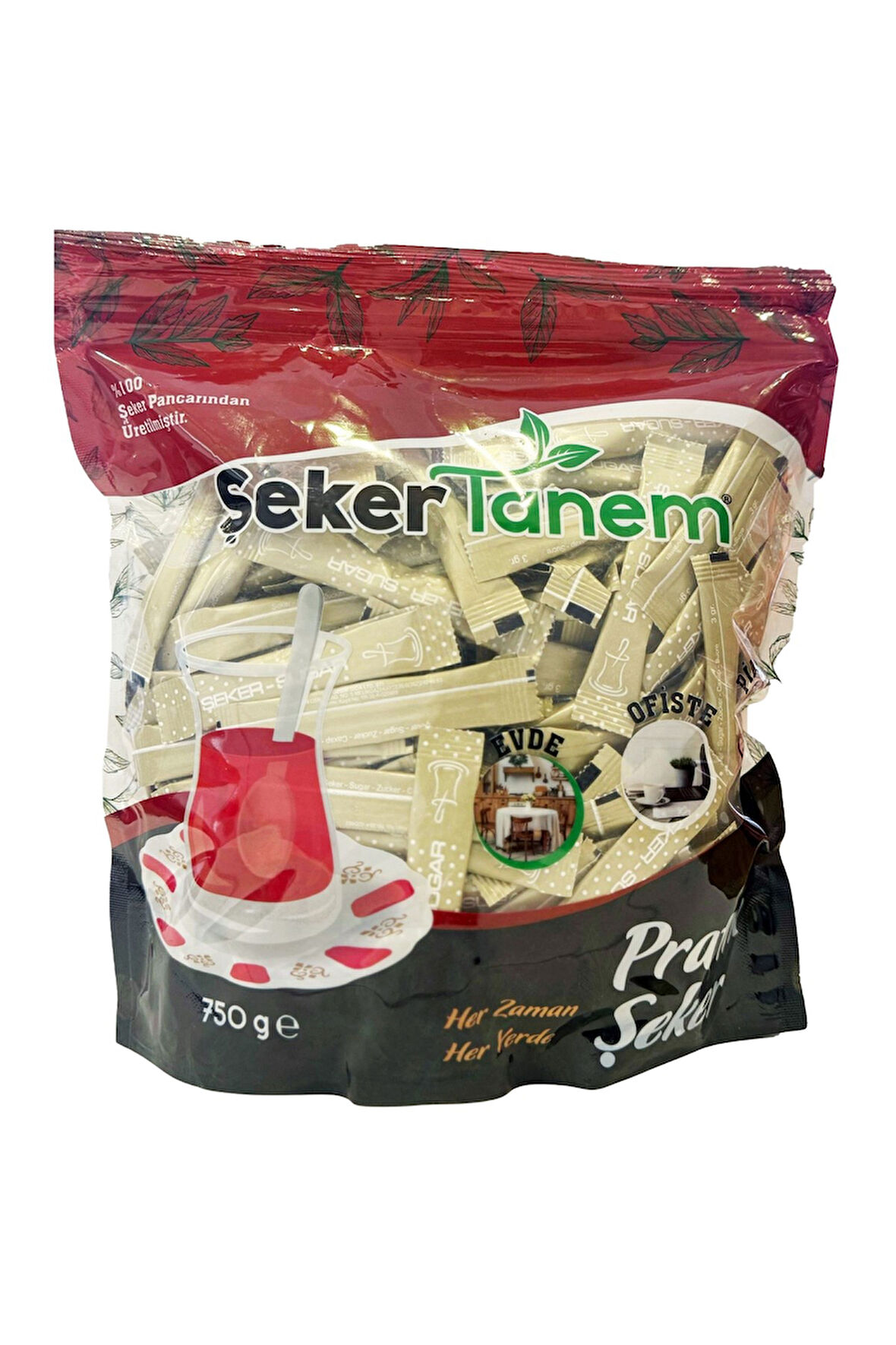 Şeker Tanem Stick Toz Şeker Bej Baskılı 3 gr x 250li 750 gr