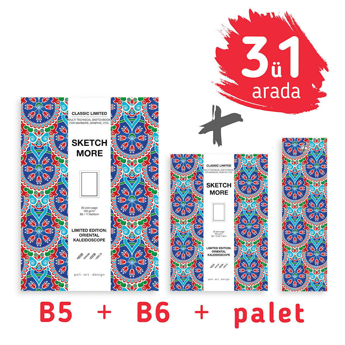 Super set 3ü1 arada B6+B5+palet