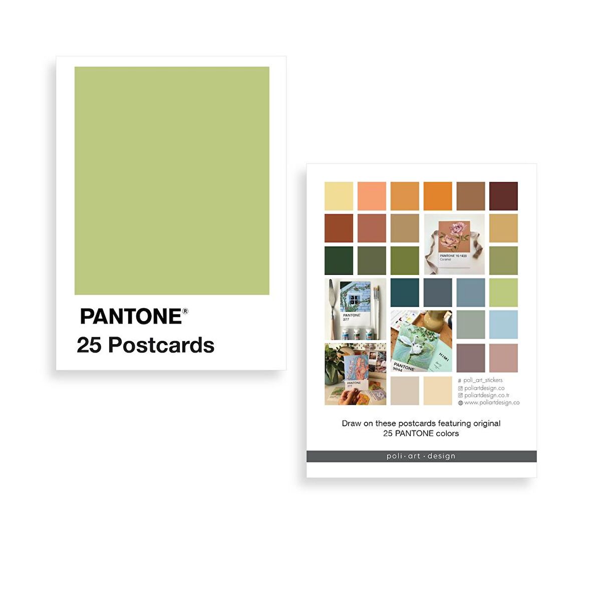 Pantone 25 ad. Toprak renler Postcards Scrapbooking Sanat Kartları