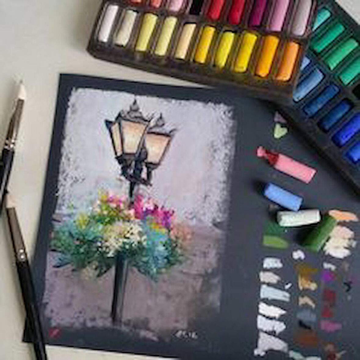 Diktörgen a4 pastel albüm (koyu renk kağıt karışımı) Pastel mix media album