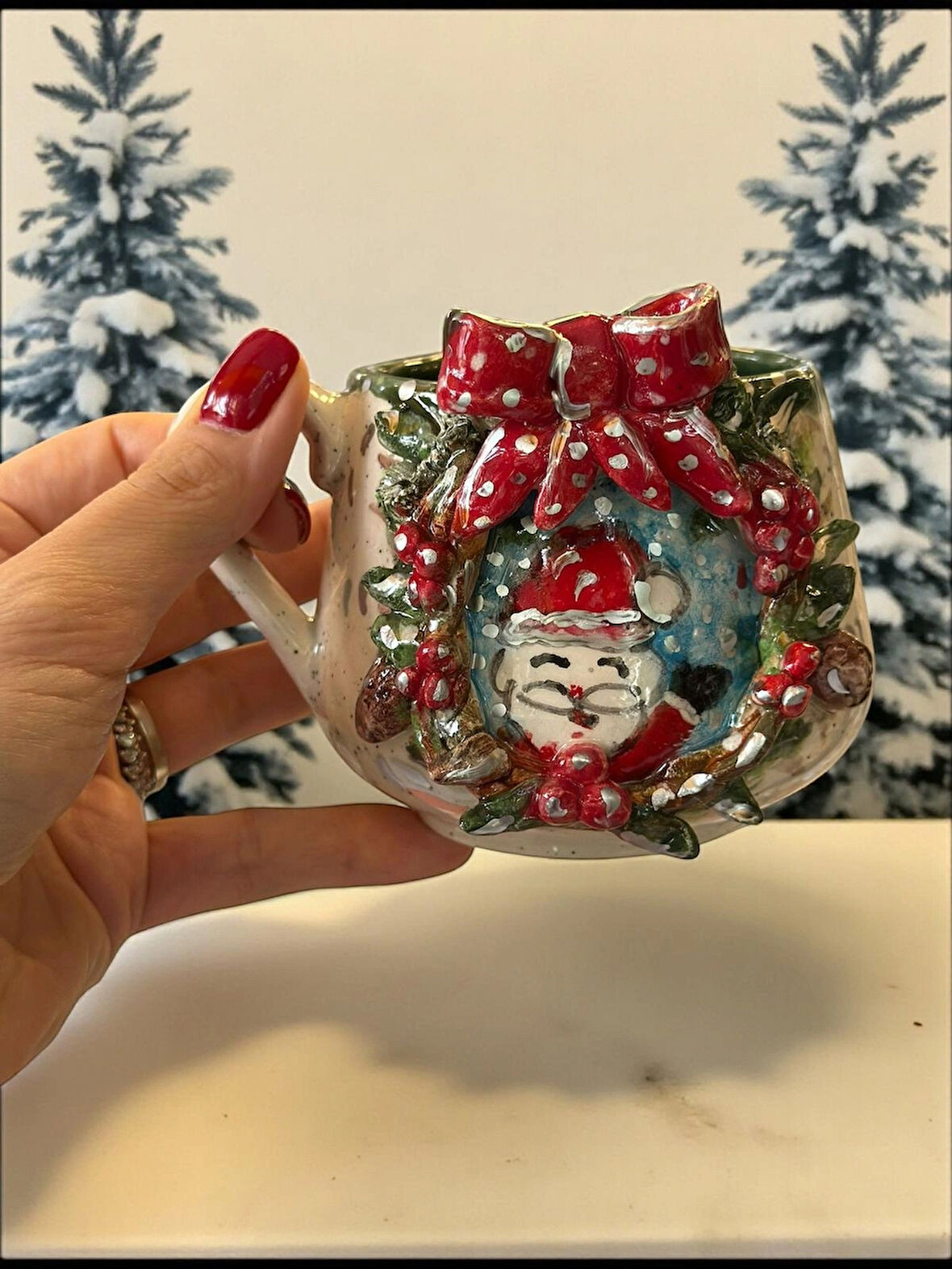 Süslü Noel Baba Kupa - Yılbaşı Ruhu