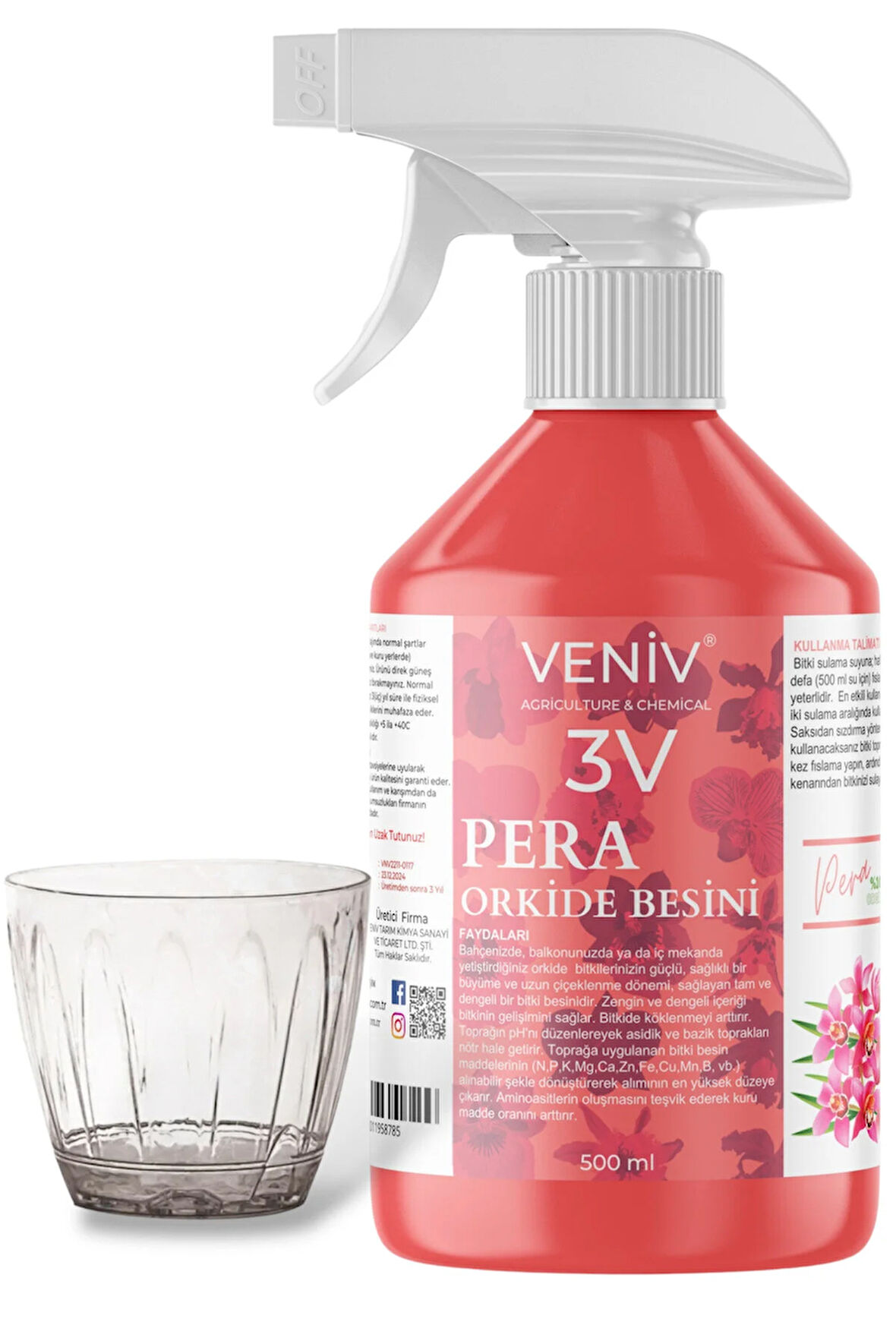 3V Pera Çiçeklendirici&Köklendirici Bitki Besini 500 ml+1.5L Dekoratif Saksı