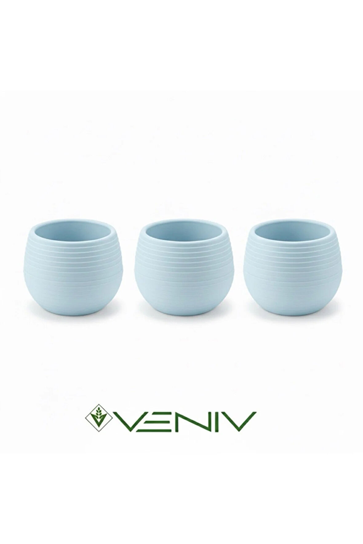 3 Adet Dekoratif Su Hazneli Saksı- 0.13L