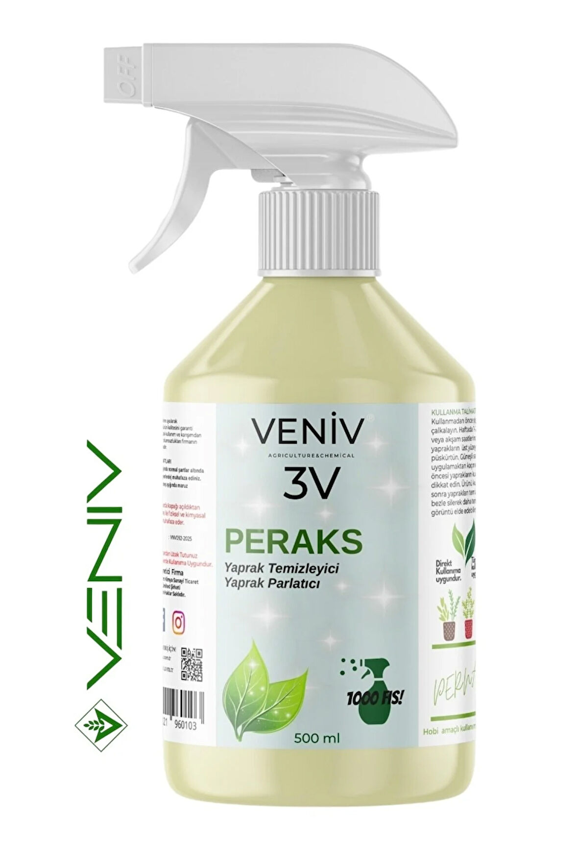 3V Peraks Bitkisel Yaprak Parlatıcı & Temizleyici - Bitki Koruyucu Sprey – Doğal Bitki Bakım