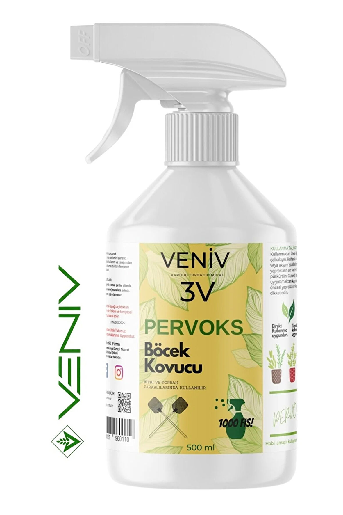 3V Pervoks Böcek Kovucu- Beyaz Sinek- Unlu Bit- Yaprak Biti- Trips- Kırmızı Örümcek- Yeşil Sinek