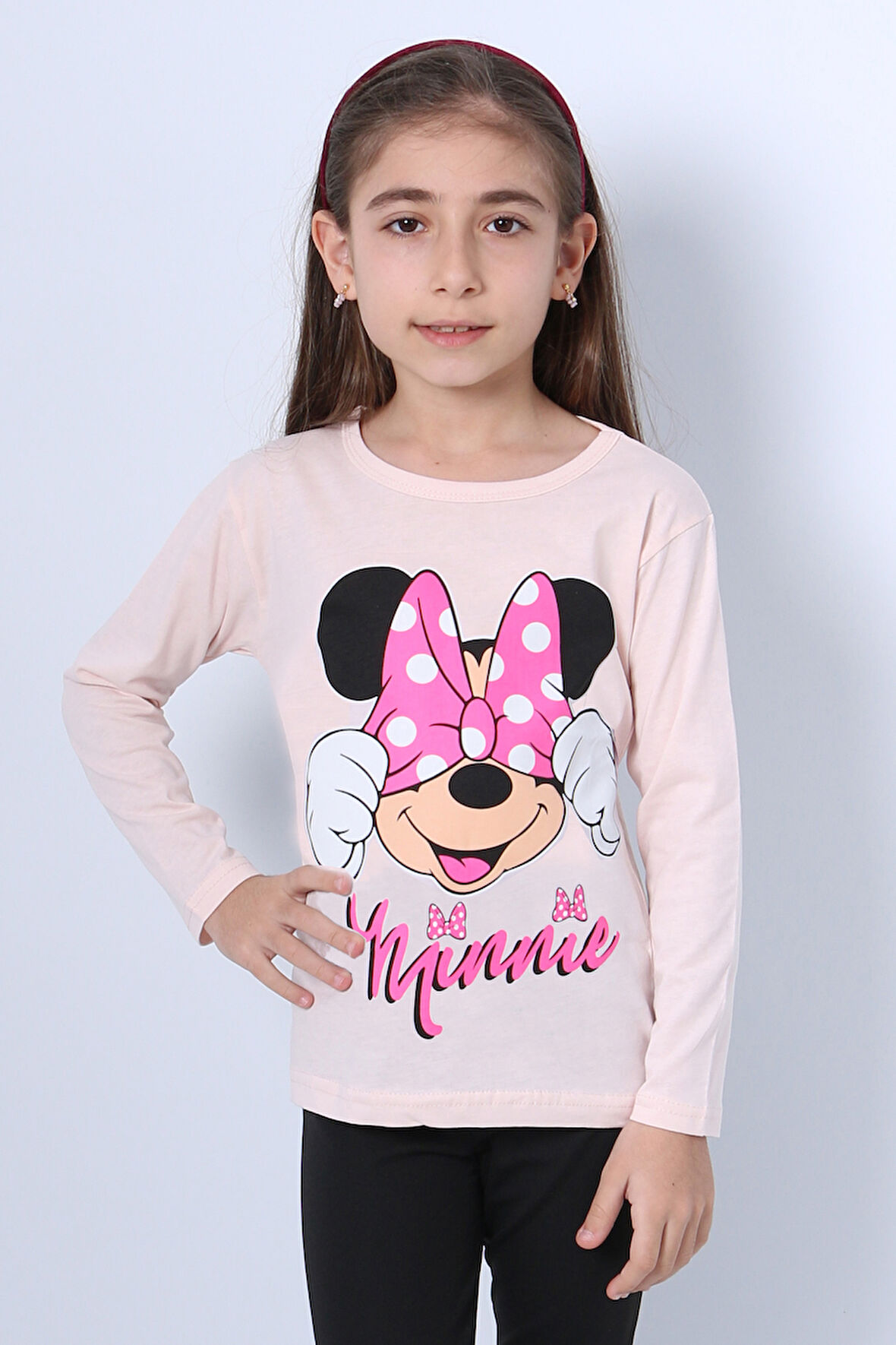 KIZ ÇOCUK UZUN KOLLU TSHİRT 4 MEVSİM BASKILI BİSİKLET YAKA C43