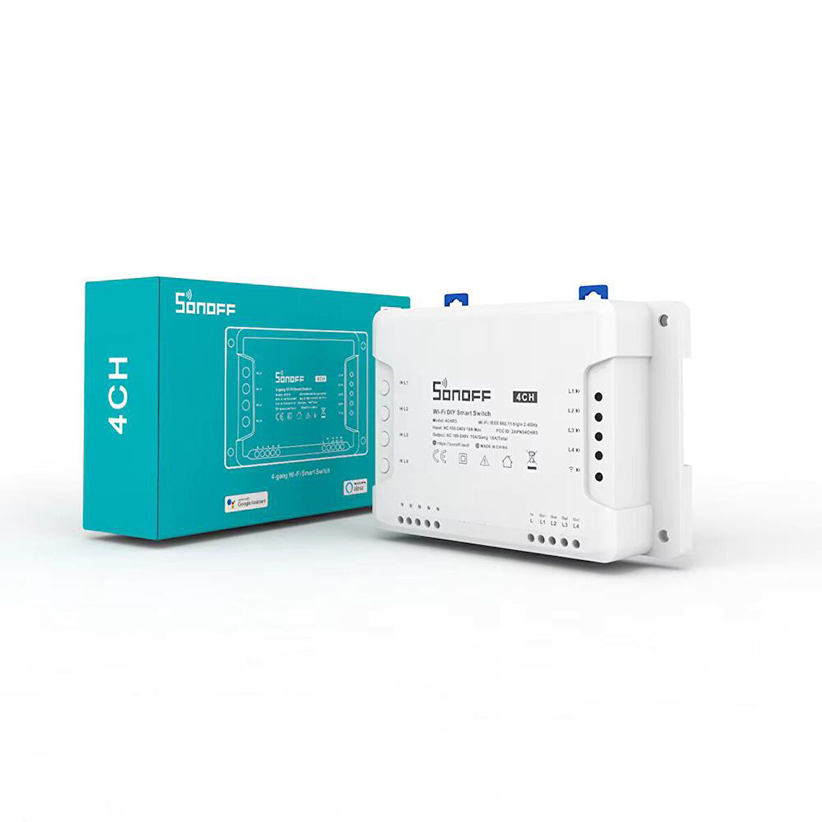 Sonoff 4CH R3 4 Kanallı Wifi Akıllı Ev Rölesi 10A (Google Home & Alexa Uyumlu)