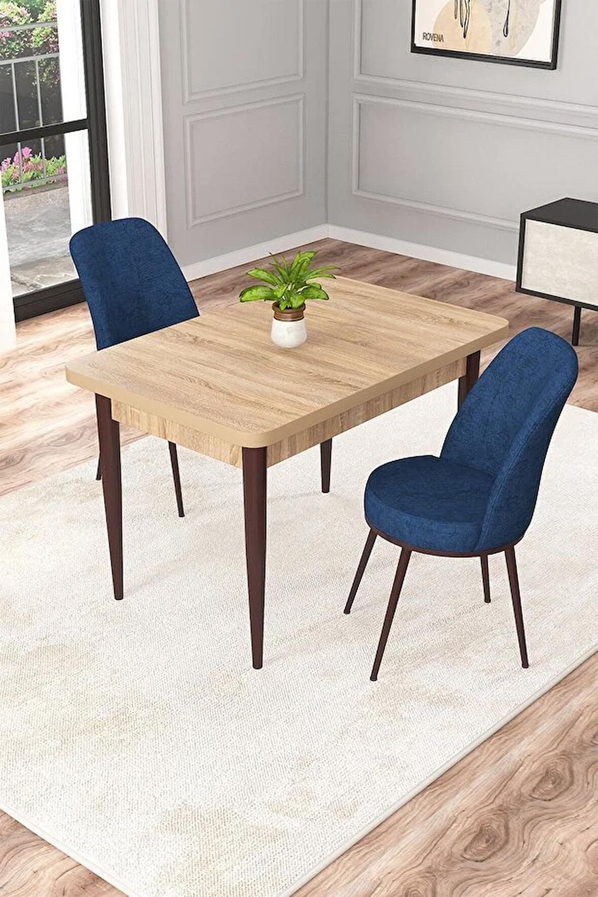 Rovena Raum Meşe 70x110 Sabit Suntalam Mutfak Masası Takımı 2 Adet Sandalye