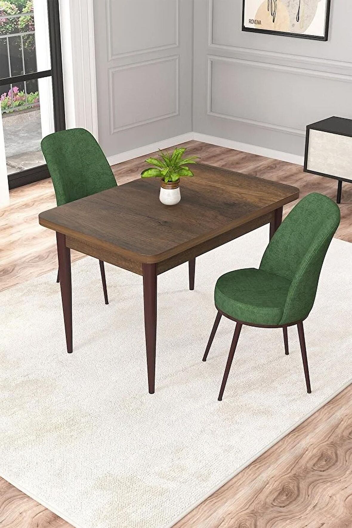 Rovena Raum Barok 70x110 Sabit Suntalam Mutfak Masası Takımı 2 Adet Sandalye