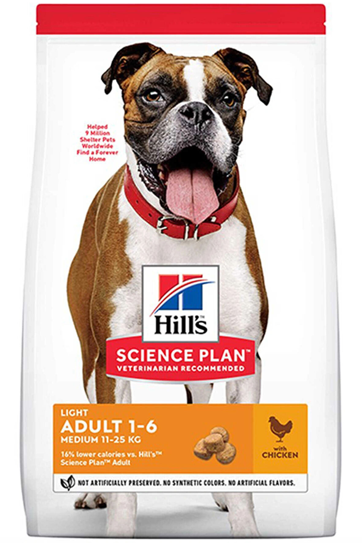Hills light adult medium 14kg tavuklu orta ırk yetişkin diyet köpek maması