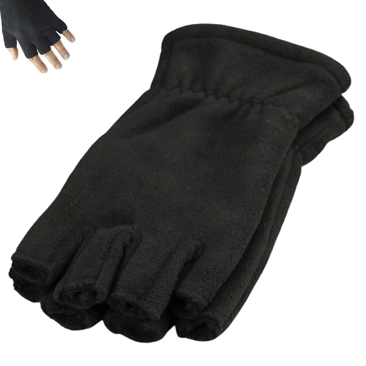 Unisex Kışlık Parmaksız Kesik Yarım Parmak Kışlık Termal Polar Eldiven Glove