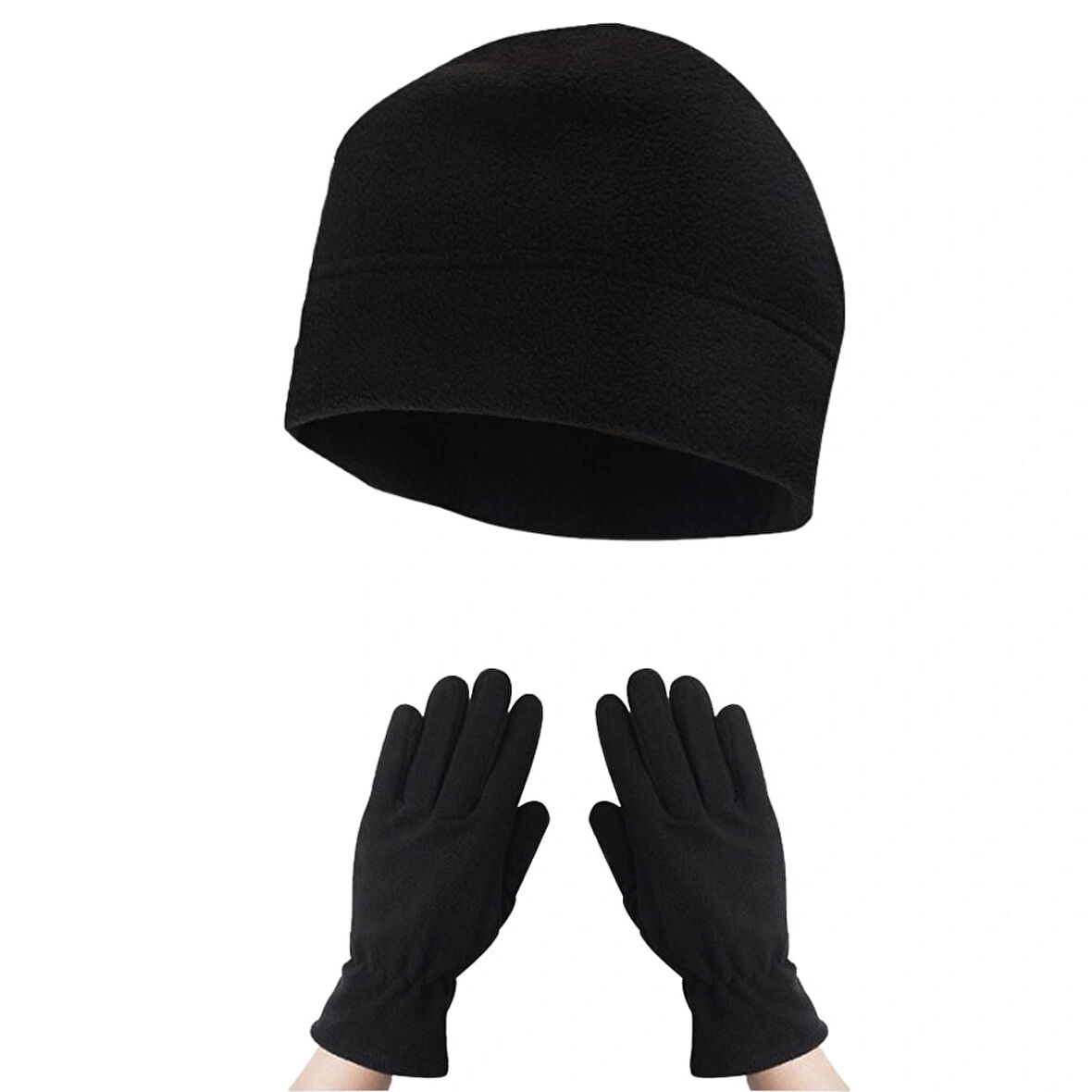 Kadın Kışlık Termal Polar Eldiven - Polar Bere 2'li Set