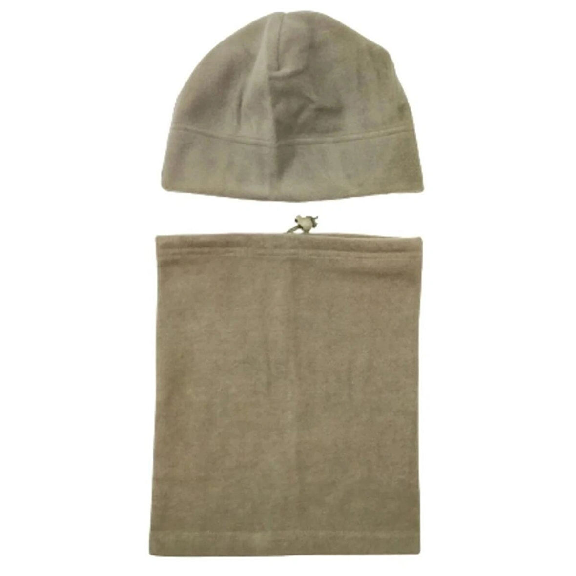 Unisex Nano Yeşil Kışlık Termal Polar Bere - Ipli Polar Boyunluk 2'li Set Takım