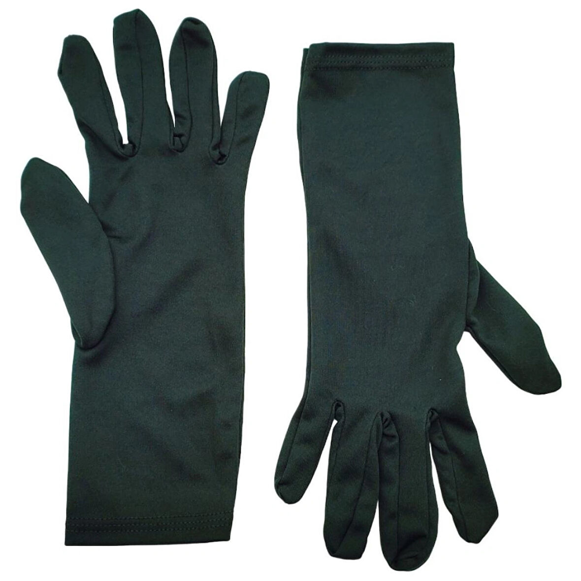  Koyu Yeşil Uzun Çarşaf Tesettür Gösteri Merasim Tören Eldiveni Gloves