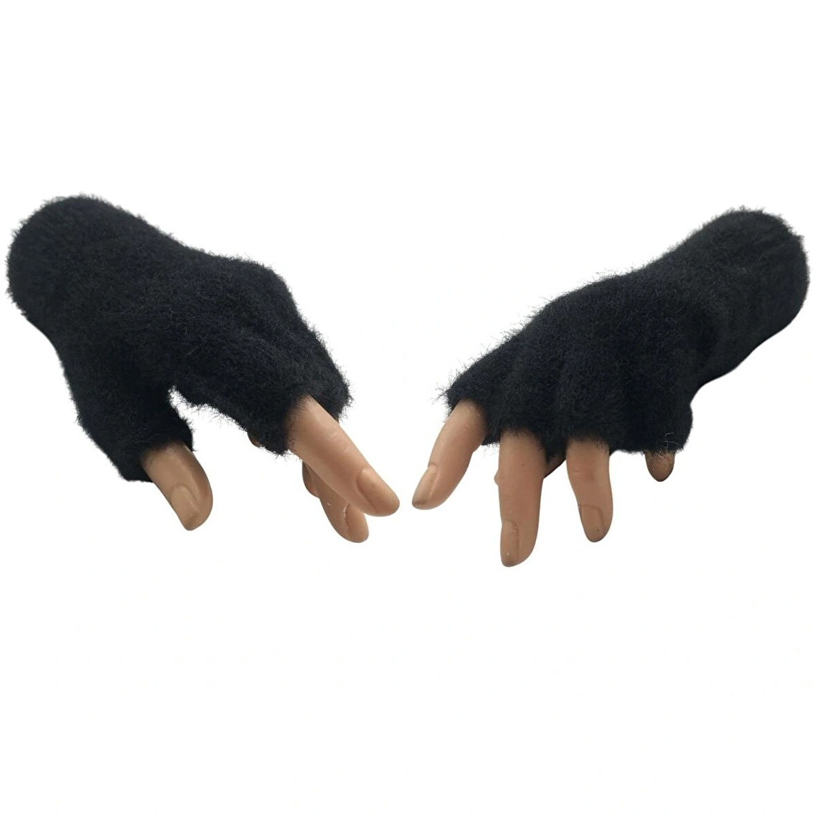 Kışlık Yumuşak Dokulu Parmaksız Kesik Yarım Parmak  Peluş Rahat Kullanım Eldiven Glove