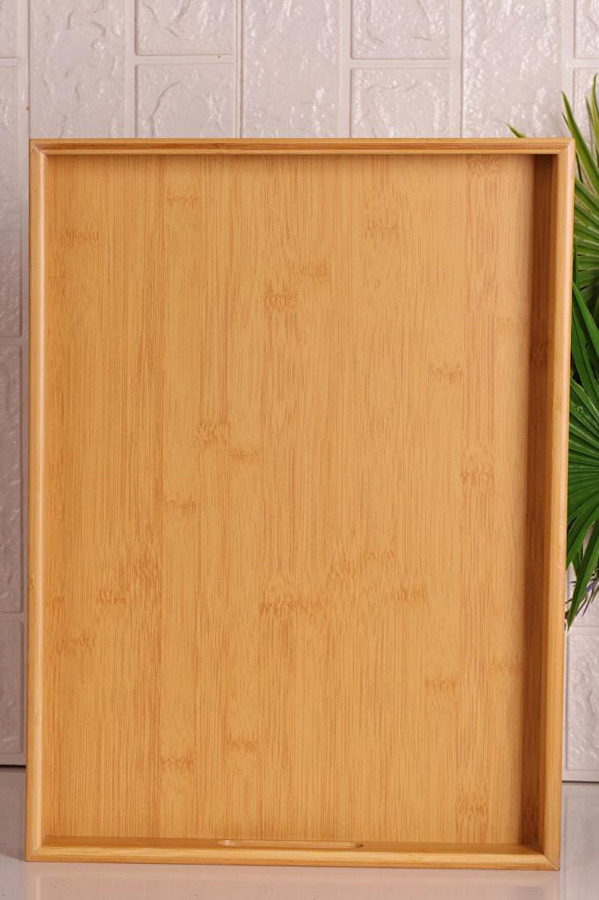 Bambum Marbella - Bambu Desenli Tepsi Büyük