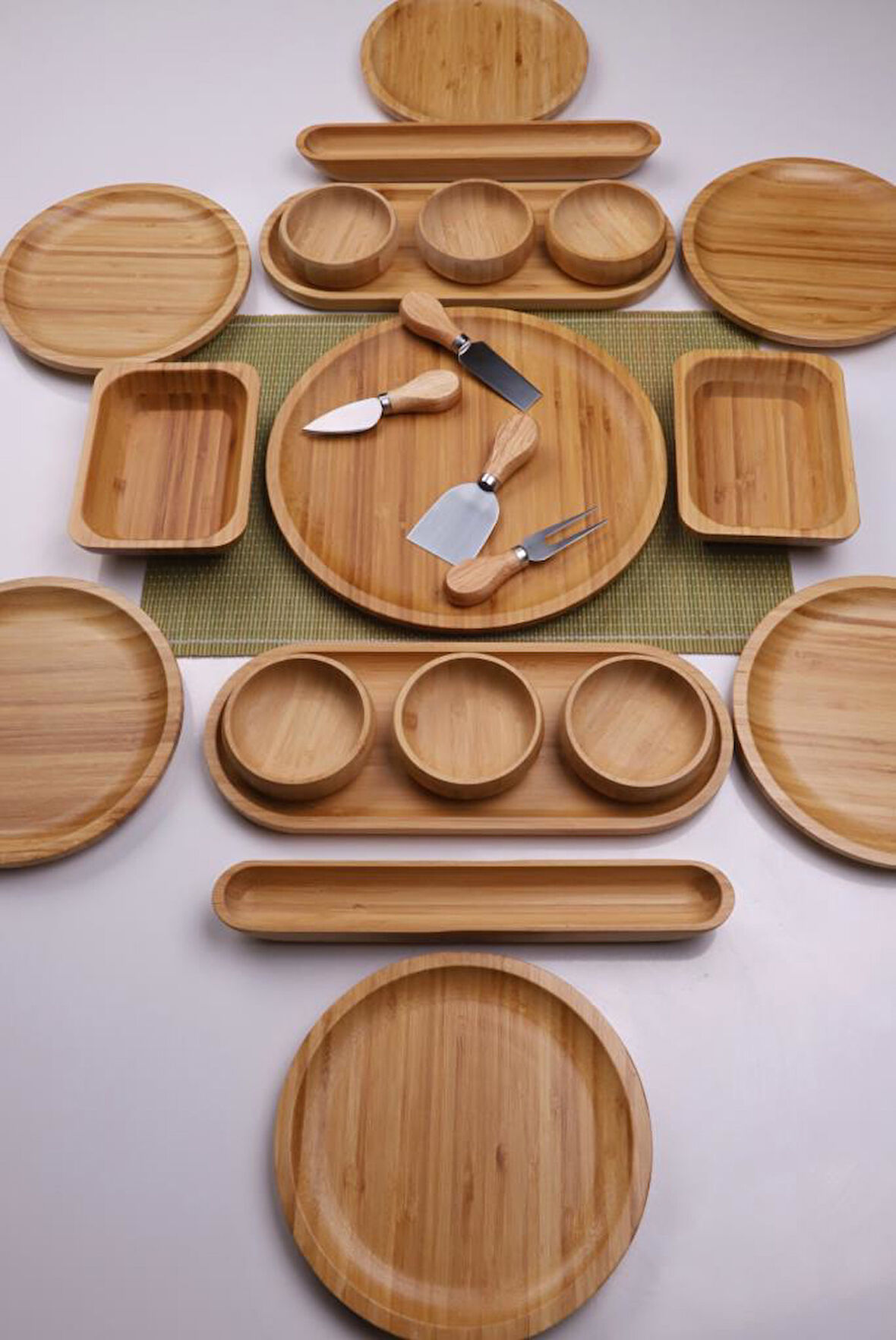 Atbyhome Bambu Zen 6 Kişilik 23 Parça Şık Bambu Kahvaltı Takımı - Kahvaltı Seti