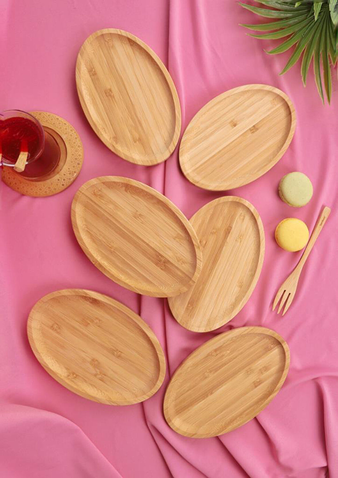 Bambum 6'lı Oval Servis Tabağı Seti – Kahvaltı ve Sunum Tabakları