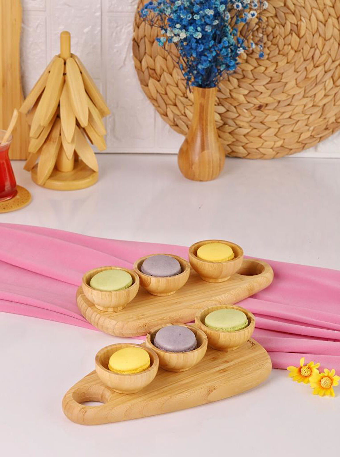 Bambum 8 Parça Bambu Sosluk Çerezlik – Kahvaltı ve Sunum Seti